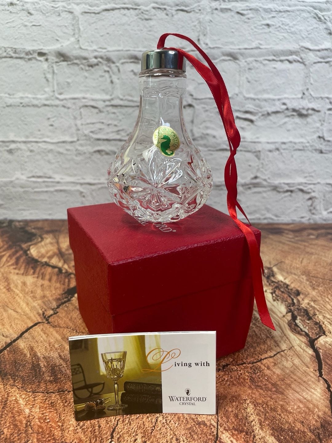 Waterford Crystal Light Bulb Ornament Clear Cut Glass 3
