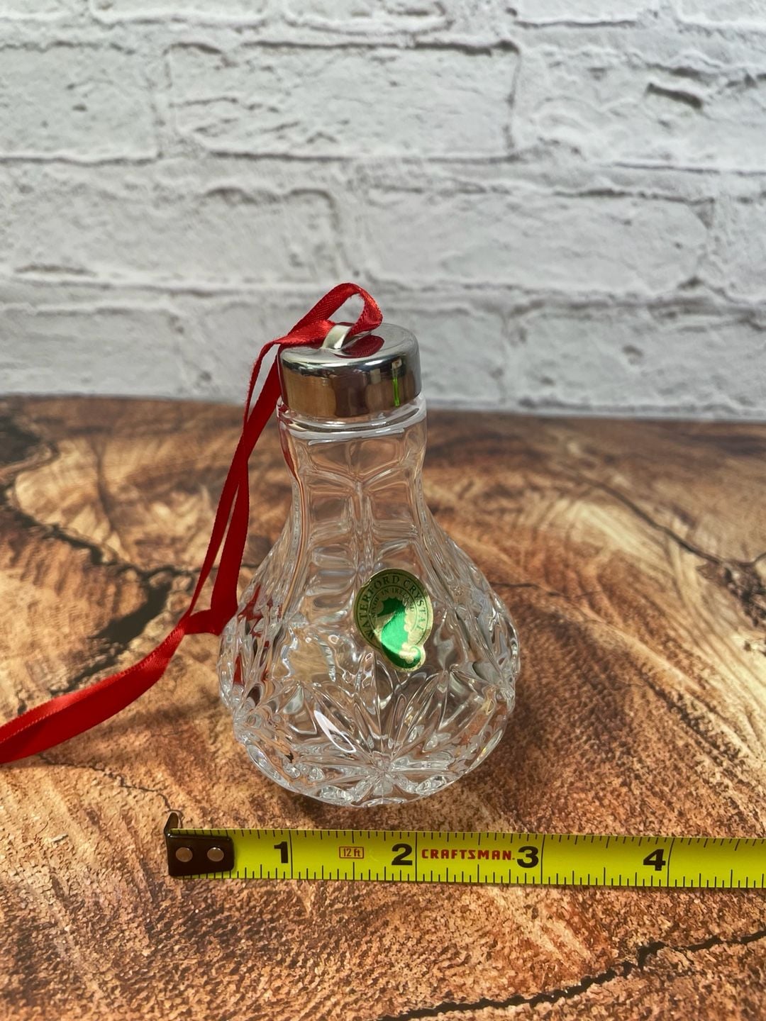 Waterford Crystal Light Bulb Ornament Clear Cut Glass 6