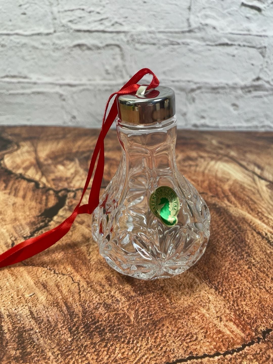 Waterford Crystal Light Bulb Ornament Clear Cut Glass 7