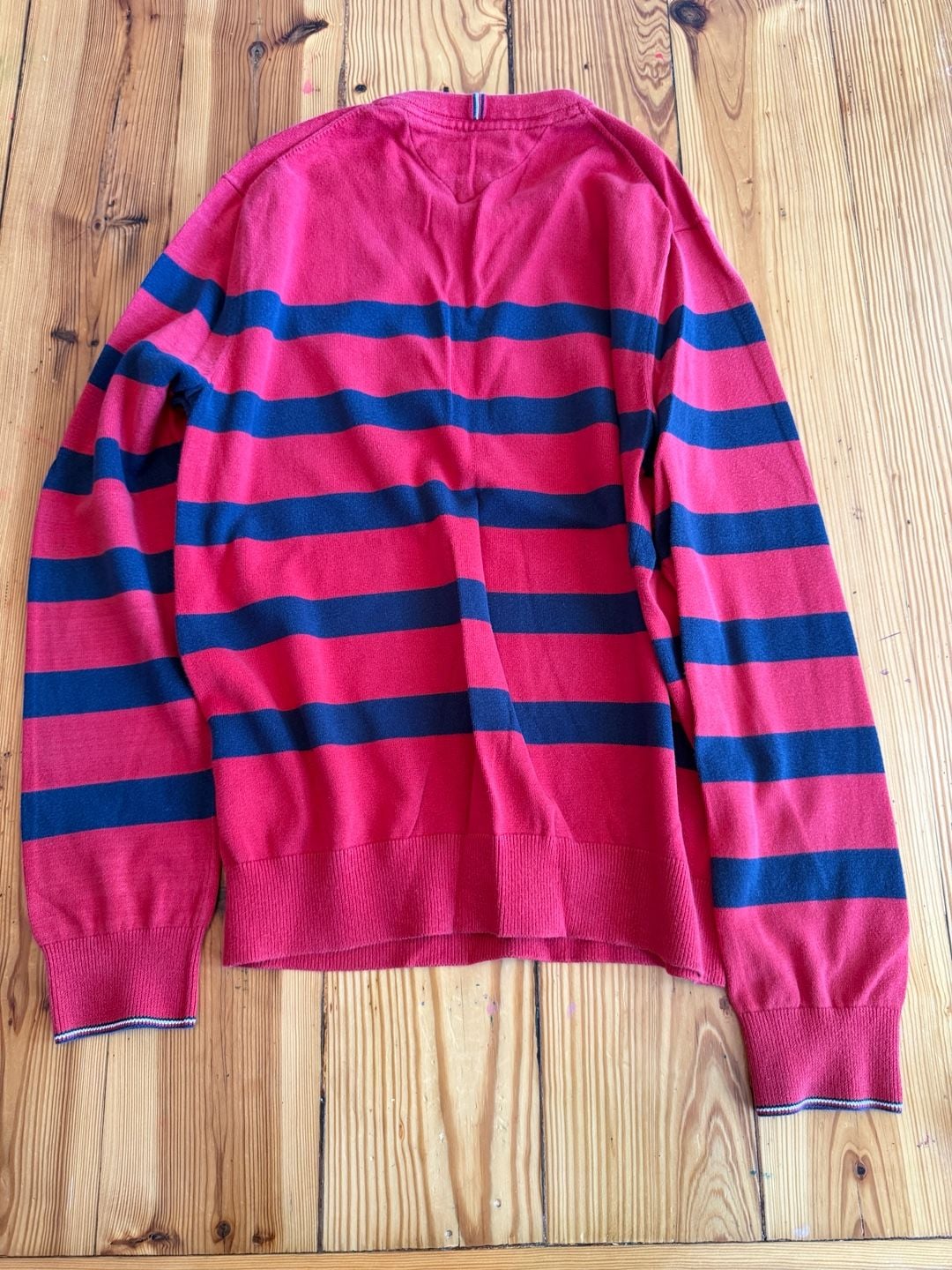Tommy Hilfiger Crewneck Striped Sweater Size S Red Blue 5