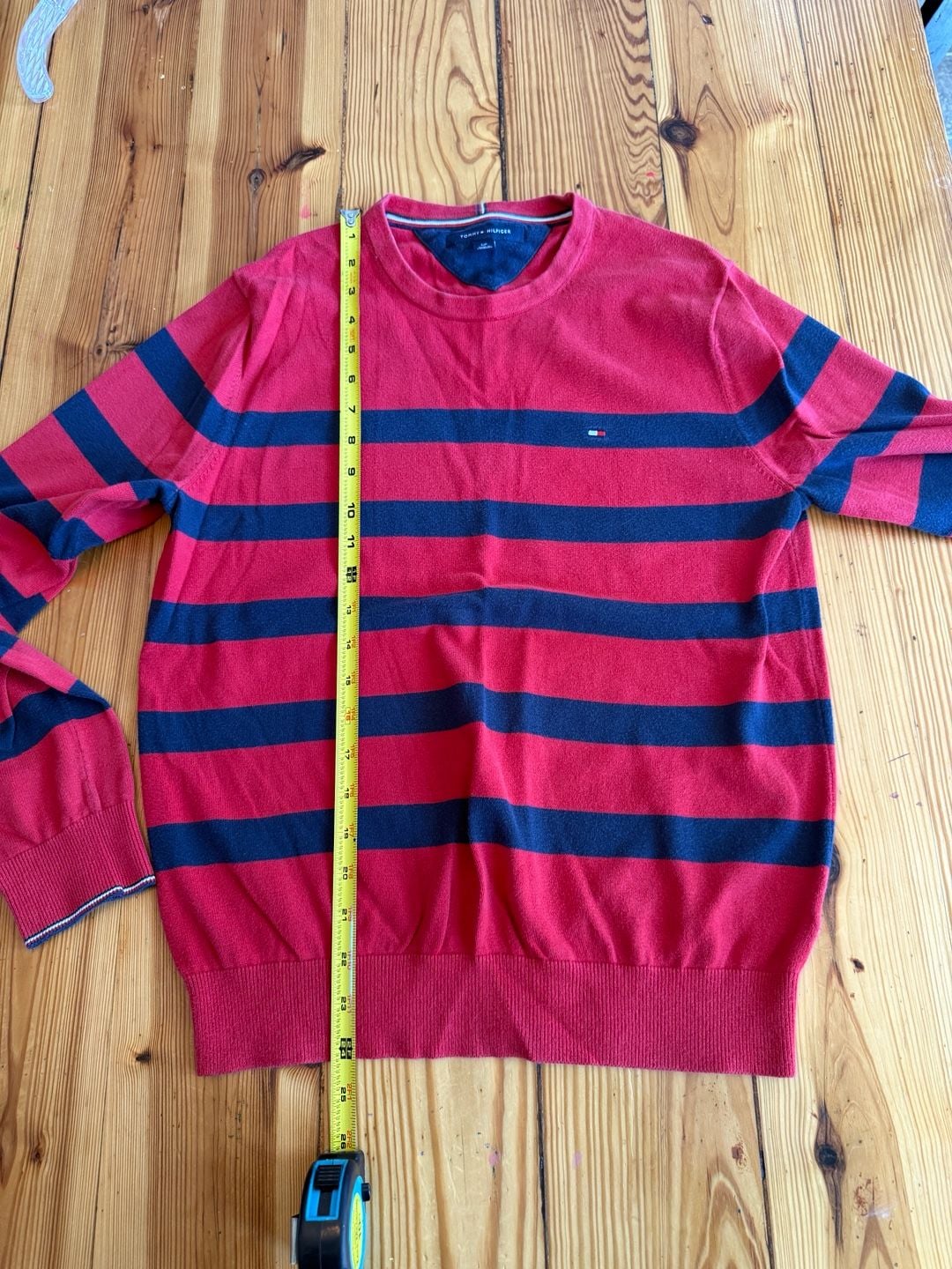 Tommy Hilfiger Crewneck Striped Sweater Size S Red Blue 7