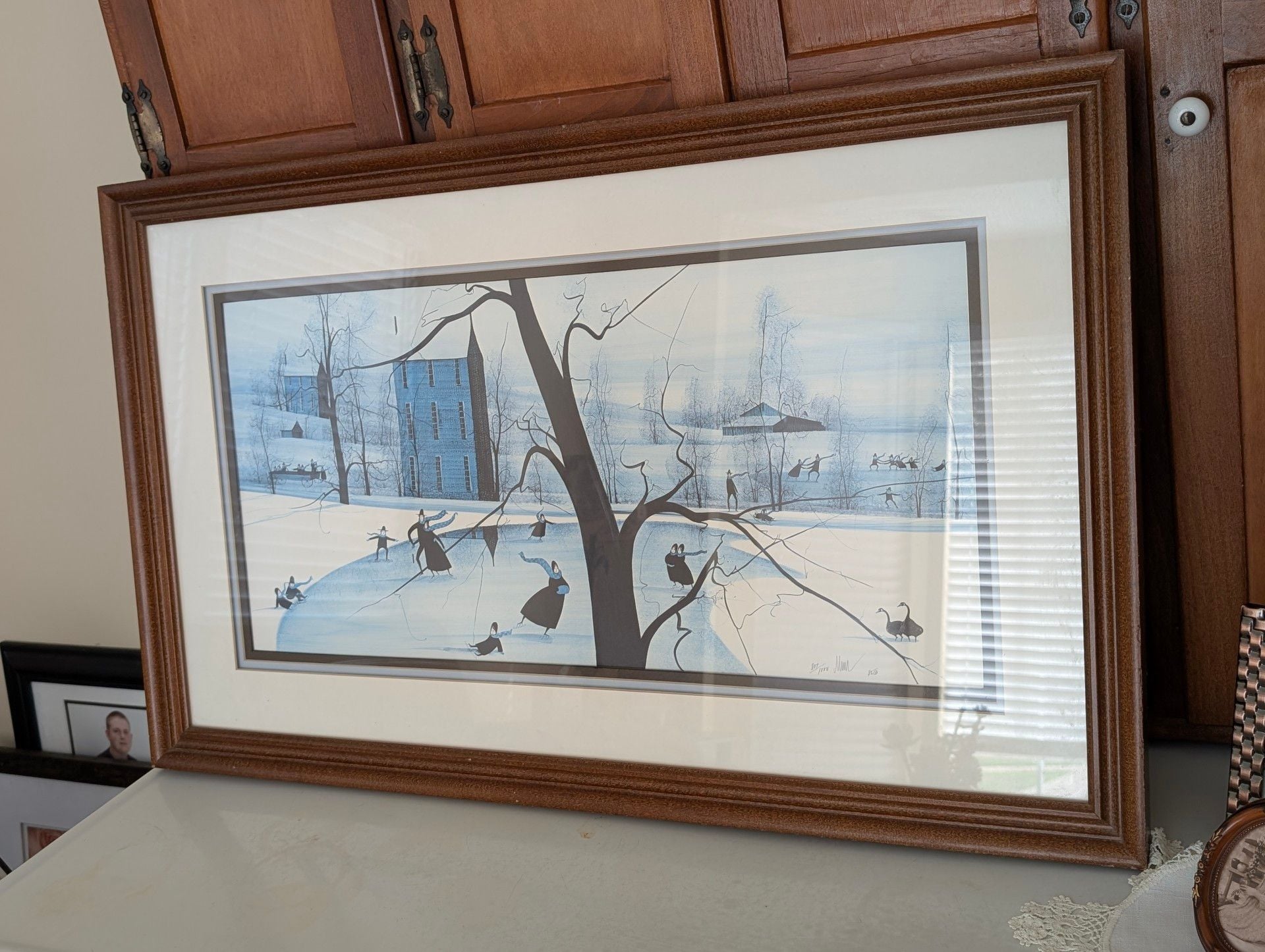 P. Buckley Moss "Skating Party" Rare 1985 Limited Edition Print SIGNED 807/1000 1