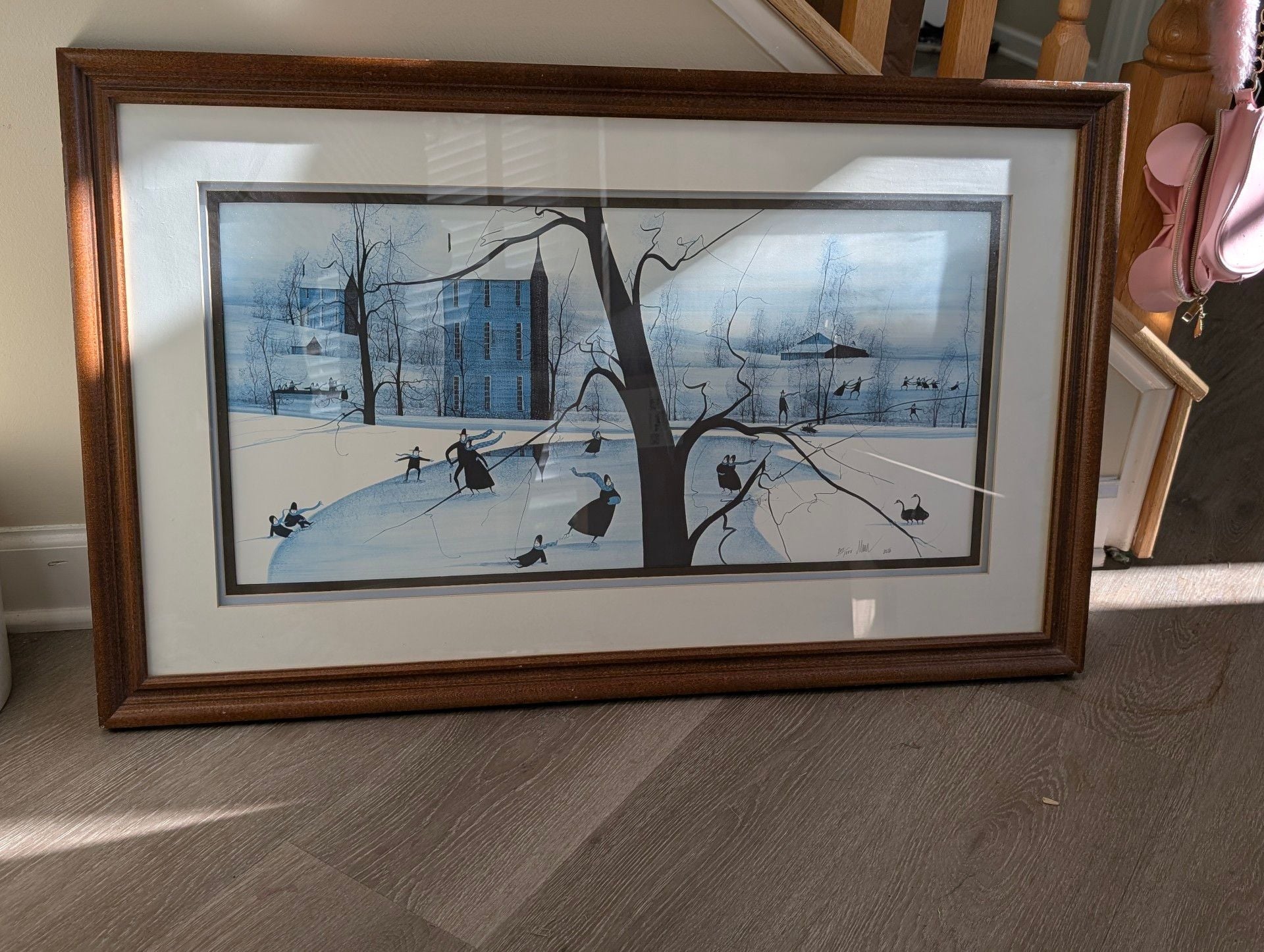 P. Buckley Moss "Skating Party" Rare 1985 Limited Edition Print SIGNED 807/1000 2