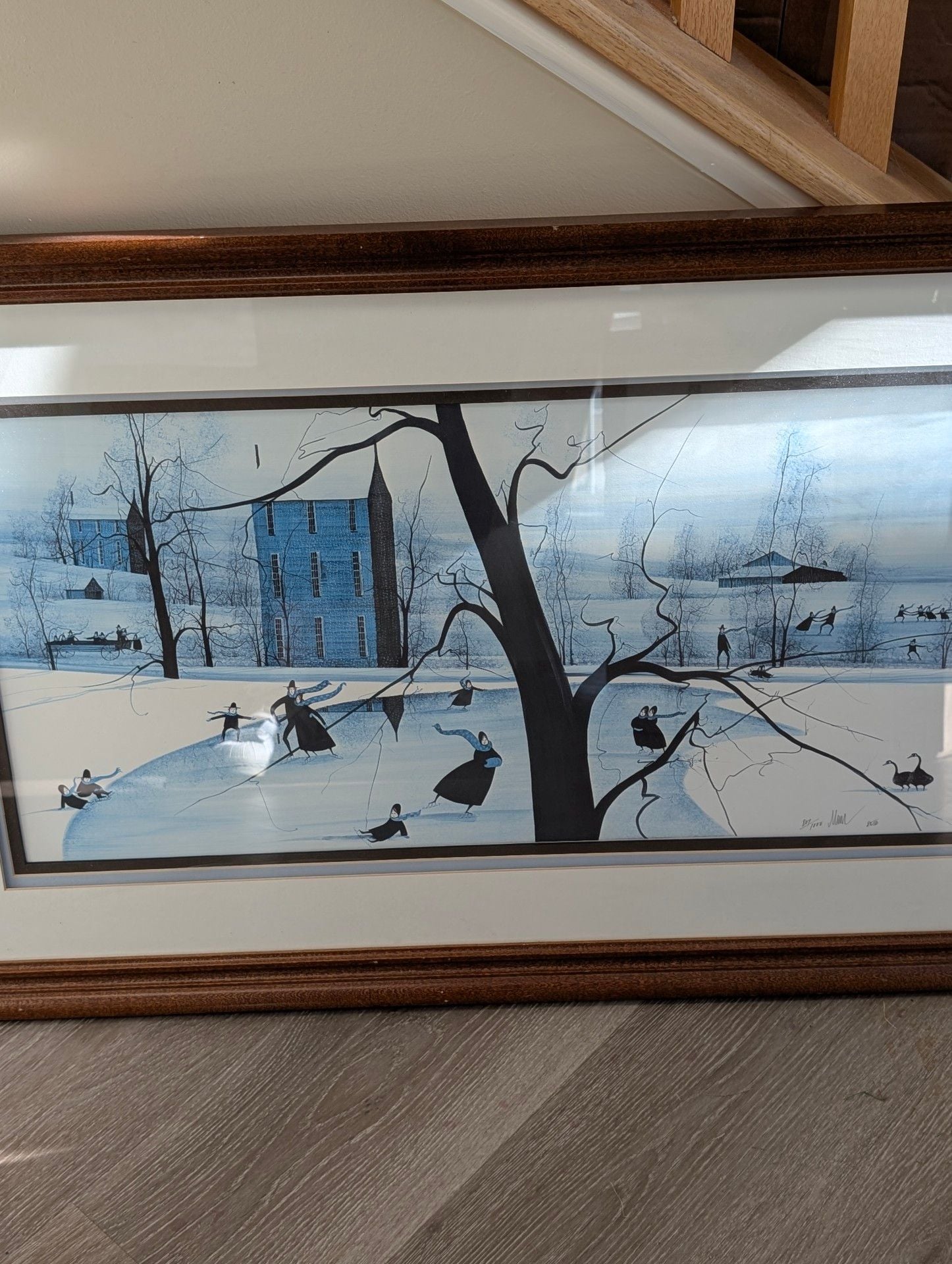 P. Buckley Moss "Skating Party" Rare 1985 Limited Edition Print SIGNED 807/1000 4