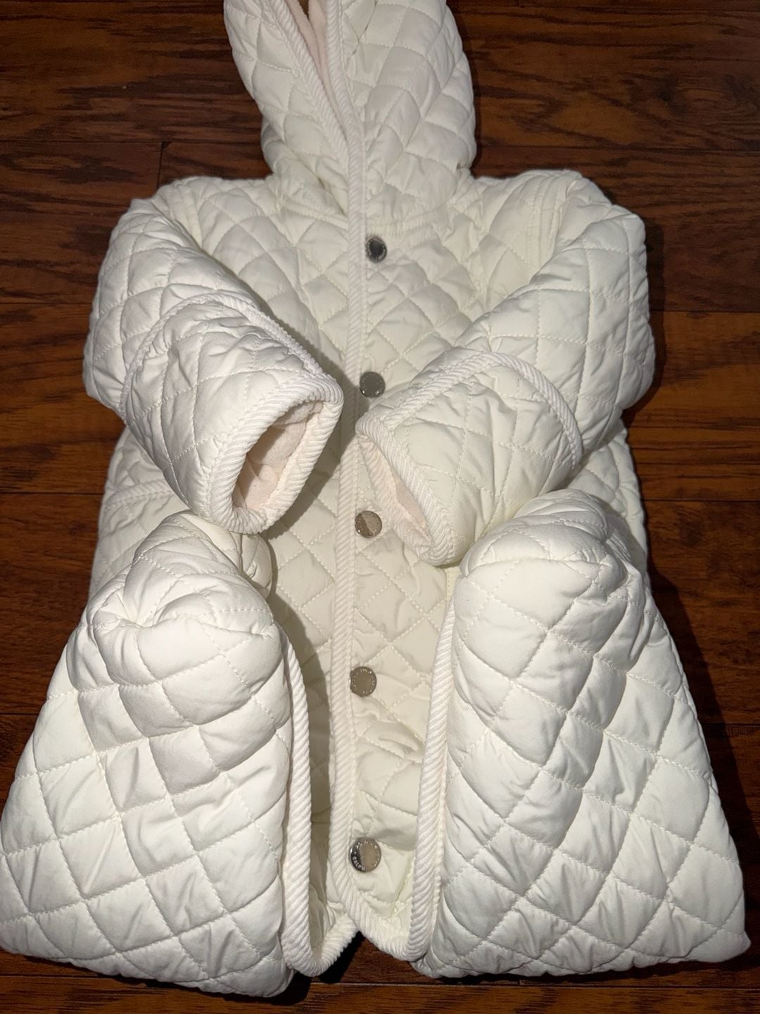 Ralph Lauren Quilted Bunting 9M White Snowsuit Hooded 3