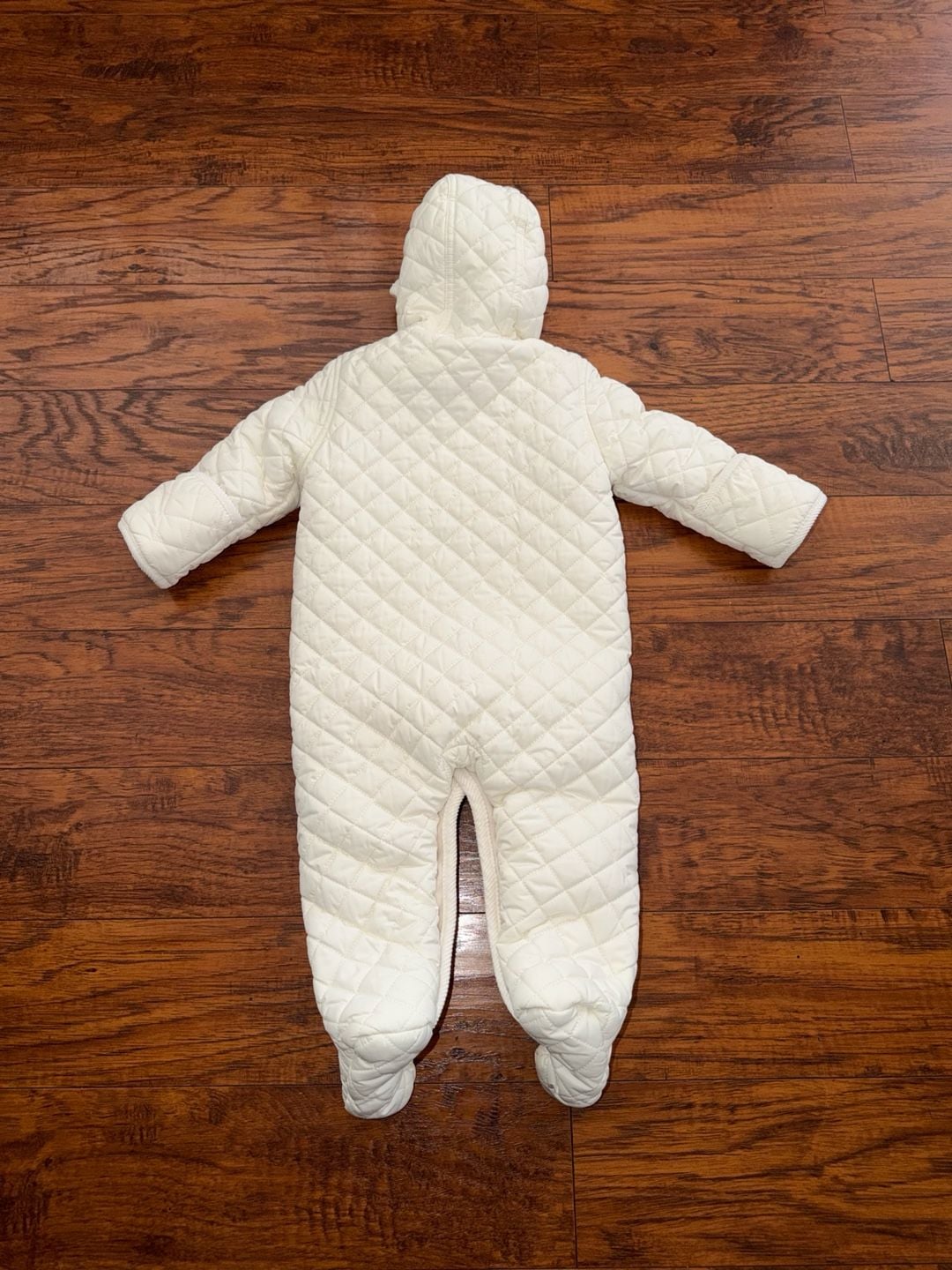 Ralph Lauren Quilted Bunting 9M White Snowsuit Hooded 4