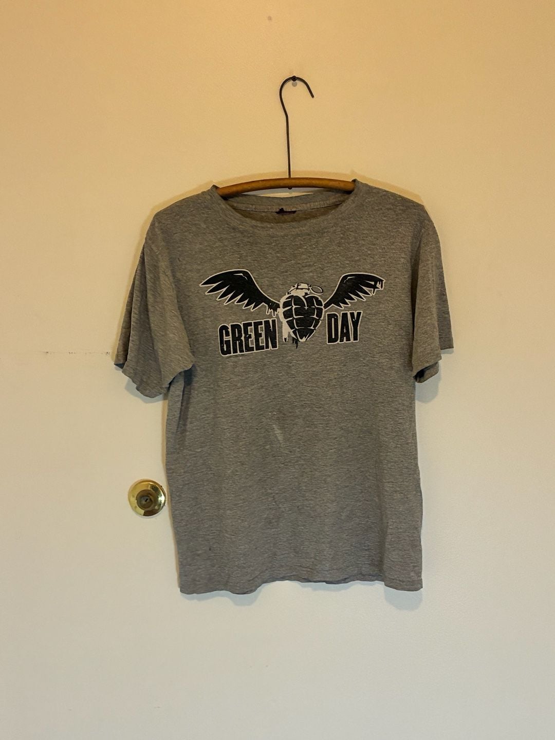 Vintage 2004 Green Day T-Shirt Gray Large Punk Rock Cinderblock 2