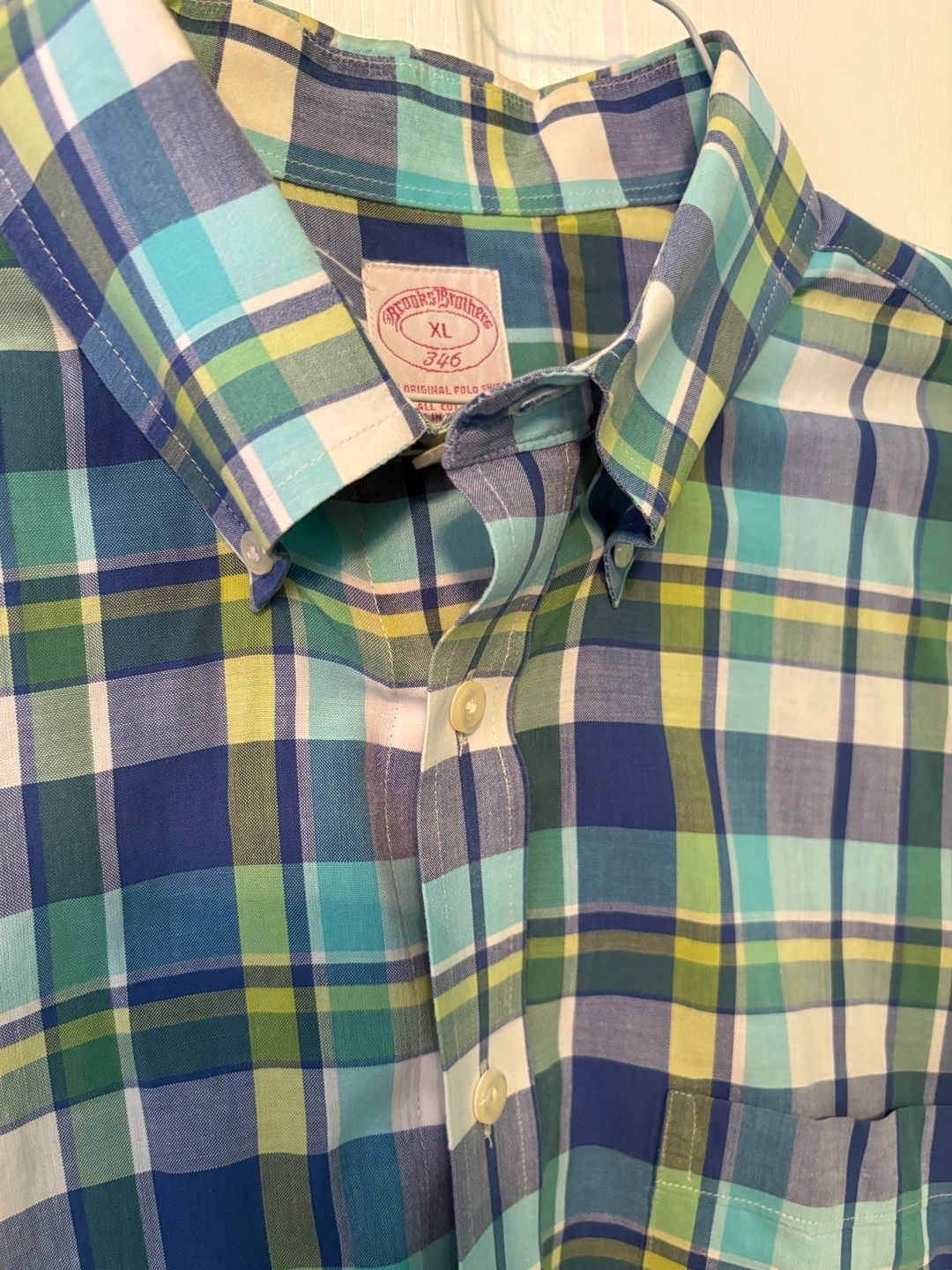 Men’s Brooks Brothers 346 Short Sleeve Plaid Shirt XL 3