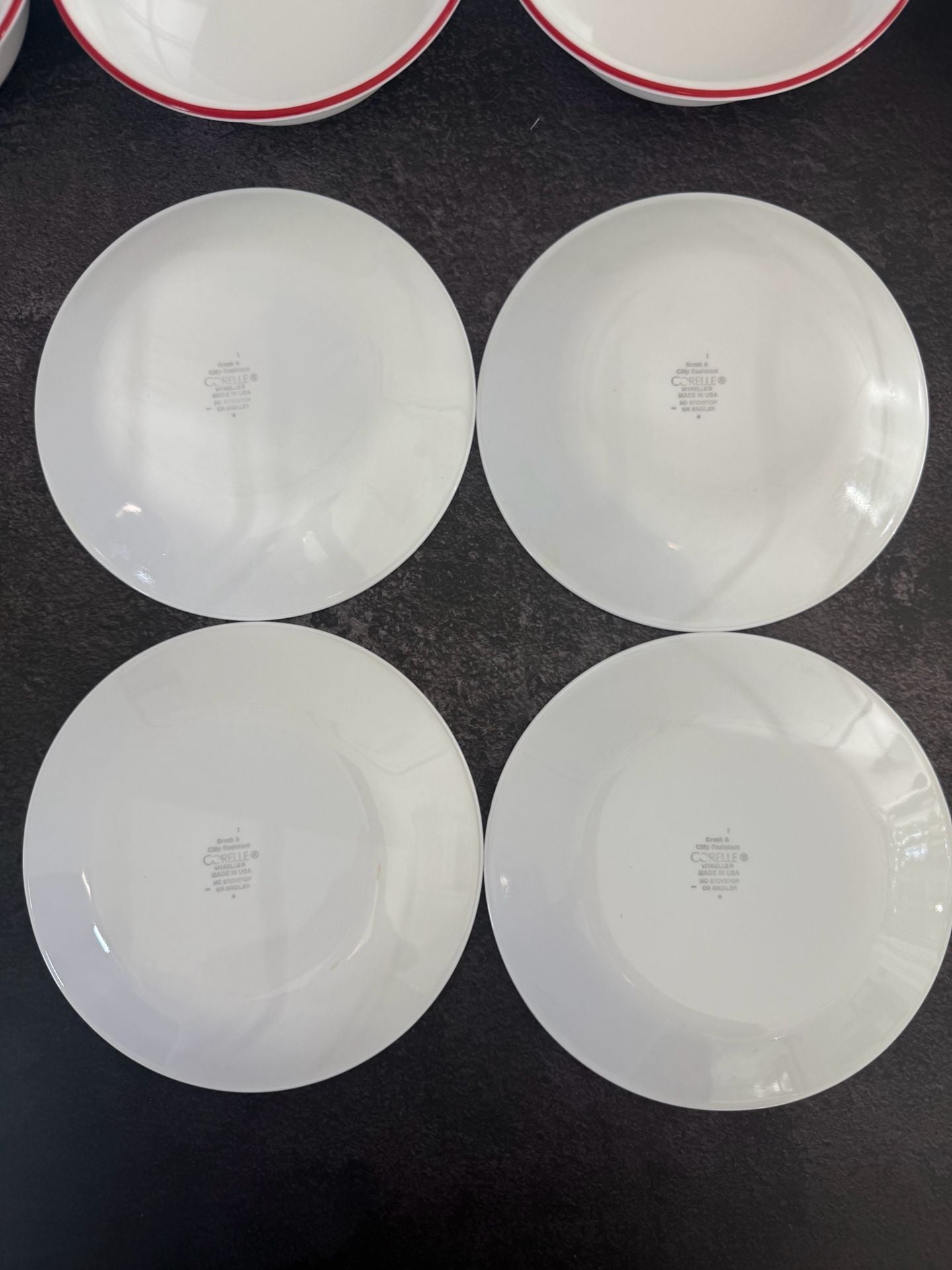 Corelle Vitrelle Bandhani Dinnerware Red White Paisley 4