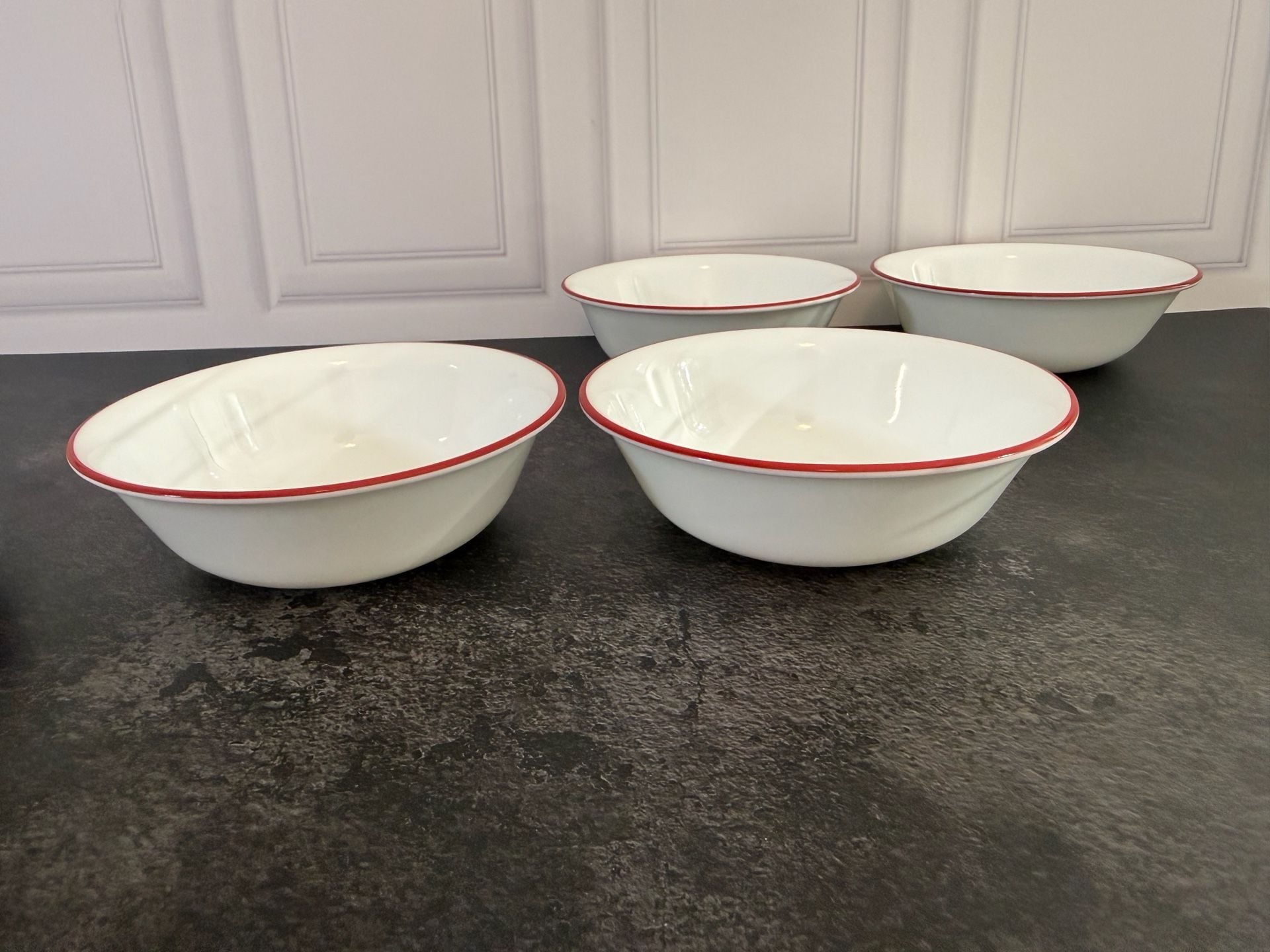 Corelle Vitrelle Bandhani Dinnerware Red White Paisley 6