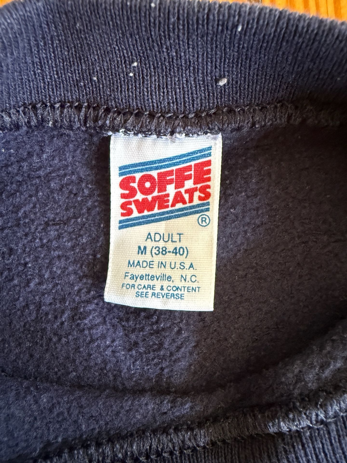 Soffe Sweats NAVY Crewneck Sweatshirt Size M Blue USA Vintage 4