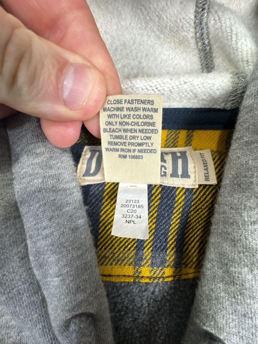 Duluth Trading Co Flannel Hooded Shirt Jacket Size L Yellow Plaid 4