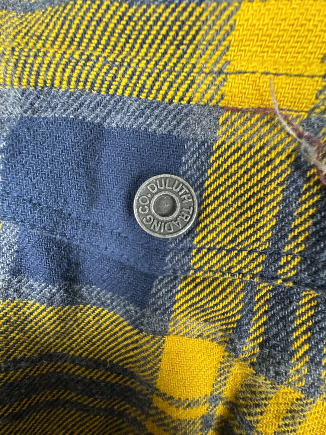 Duluth Trading Co Flannel Hooded Shirt Jacket Size L Yellow Plaid 5