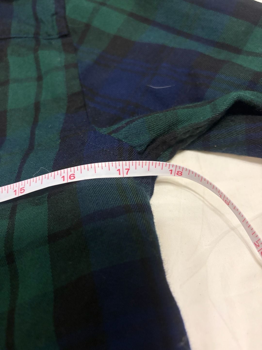 Lauren Ralph Lauren Plaid Button Down Shirt Size S Green Blue Rayon 5