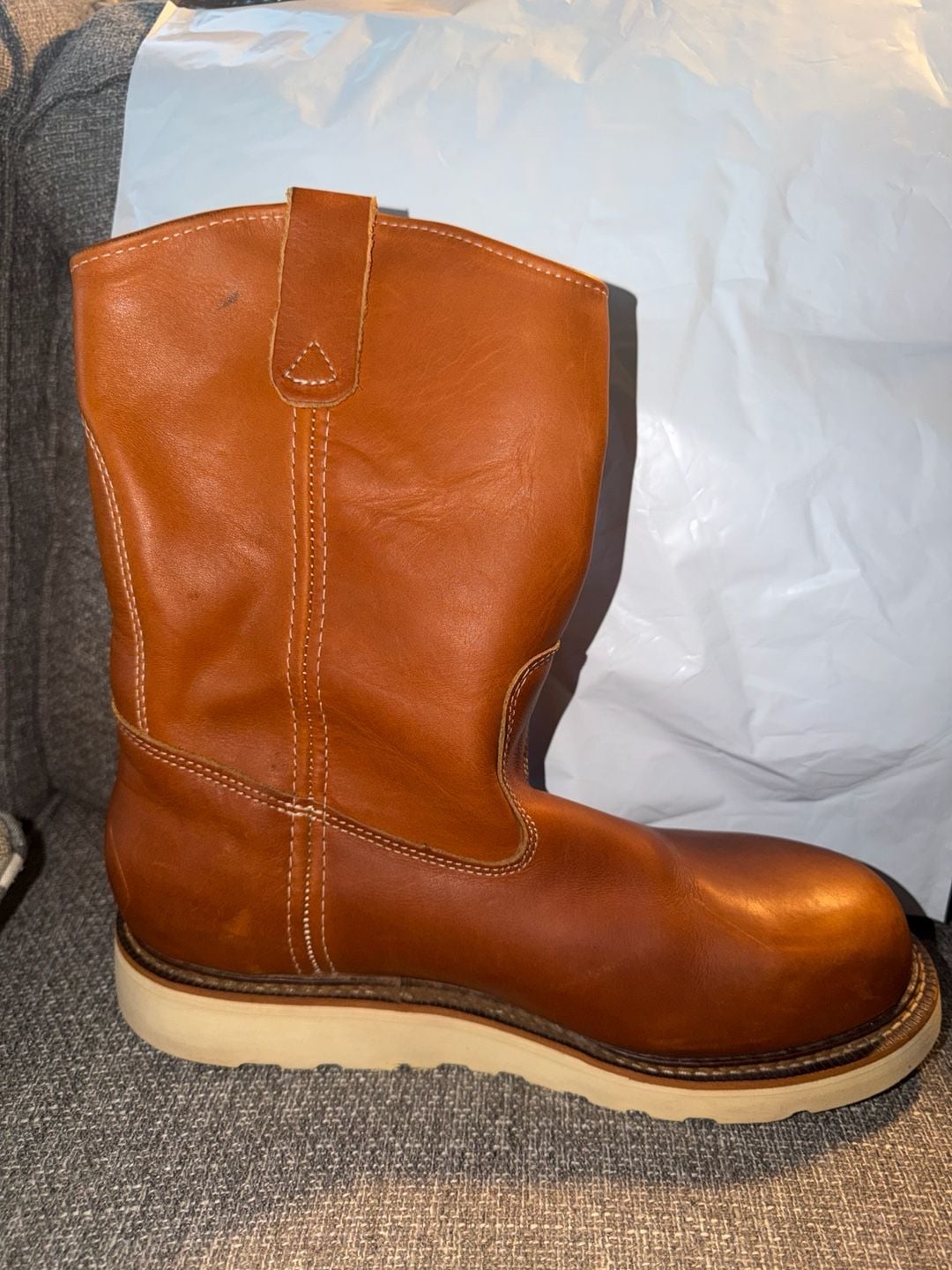 Thorogood American Heritage Pull-on Wellington Work Boot Tobacco Leather 2