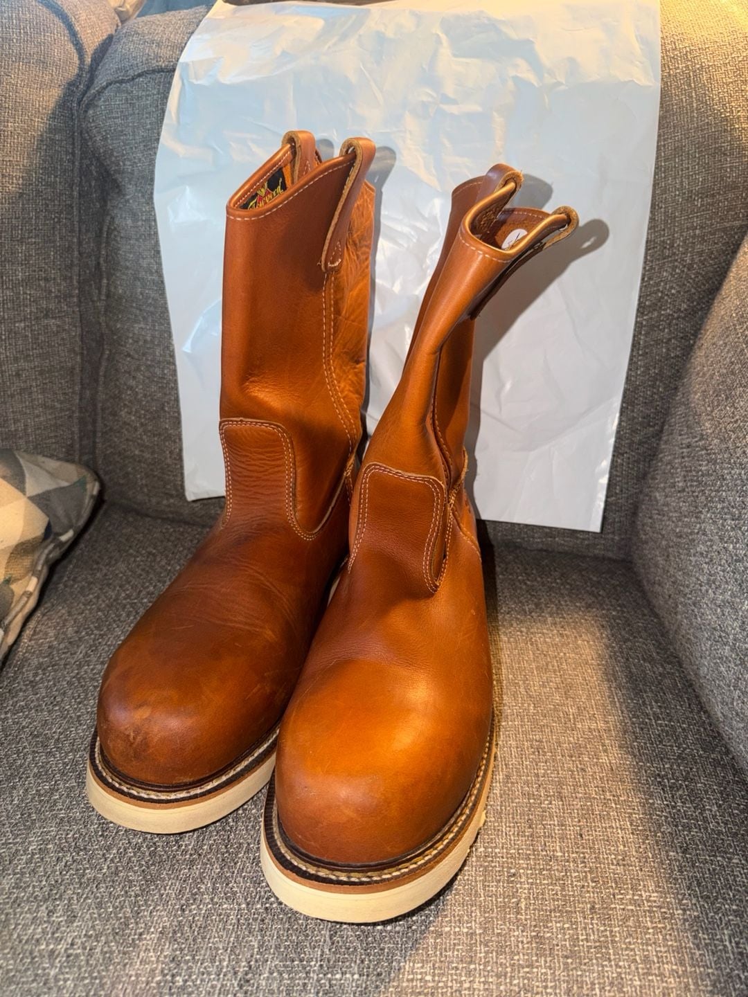 Thorogood American Heritage Pull-on Wellington Work Boot Tobacco Leather 3