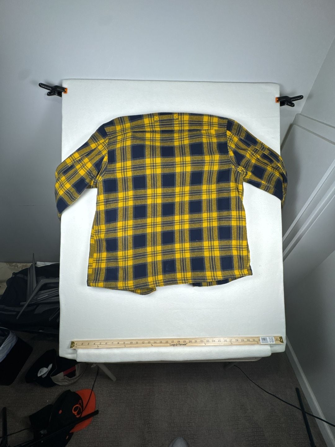 Duluth Trading Co Flannel Hooded Shirt Jacket Size L Yellow Plaid 7