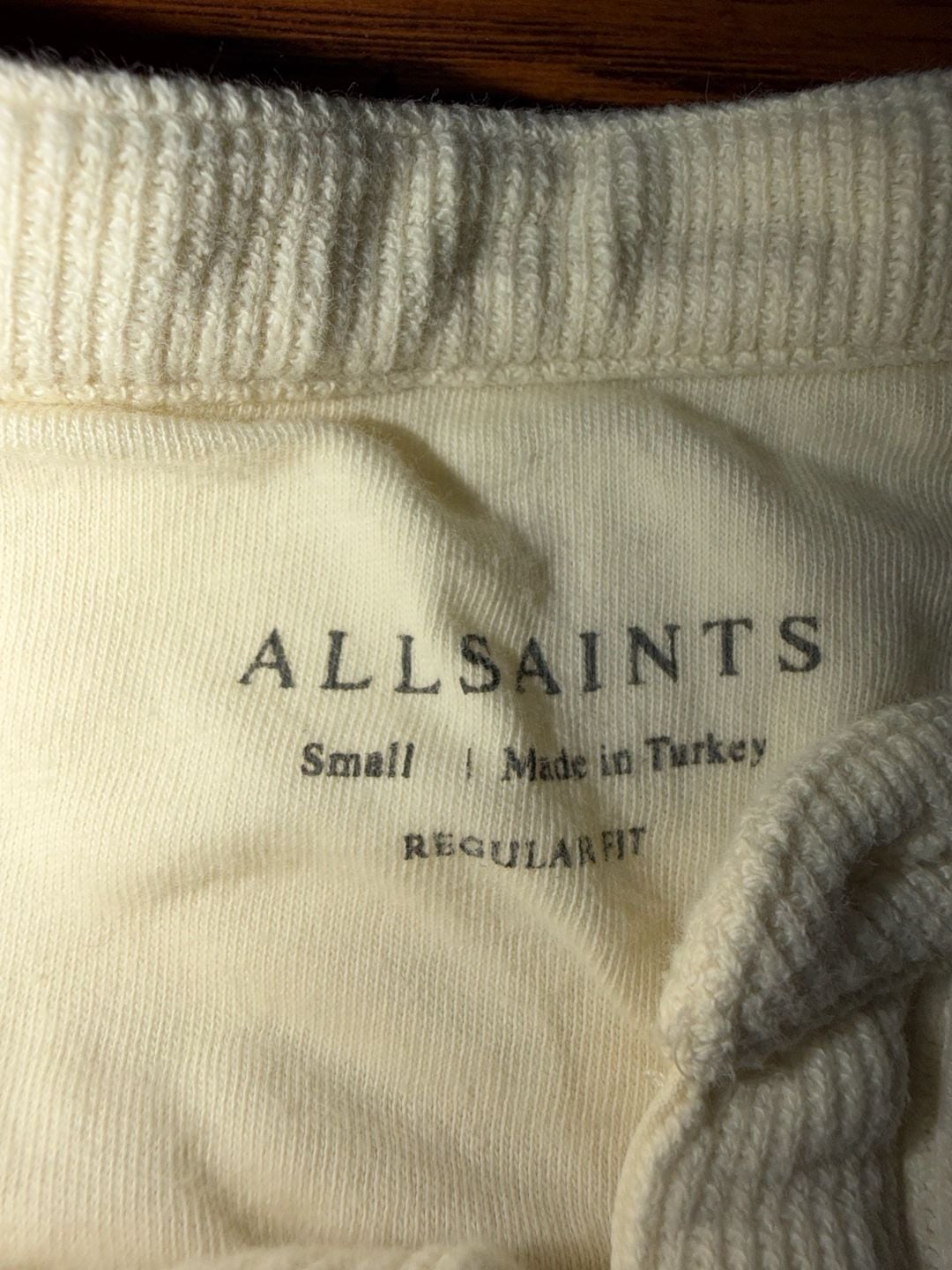 Allsaints Muse Long Sleeve Thermal Henley Size Small White Waffle Knit 8