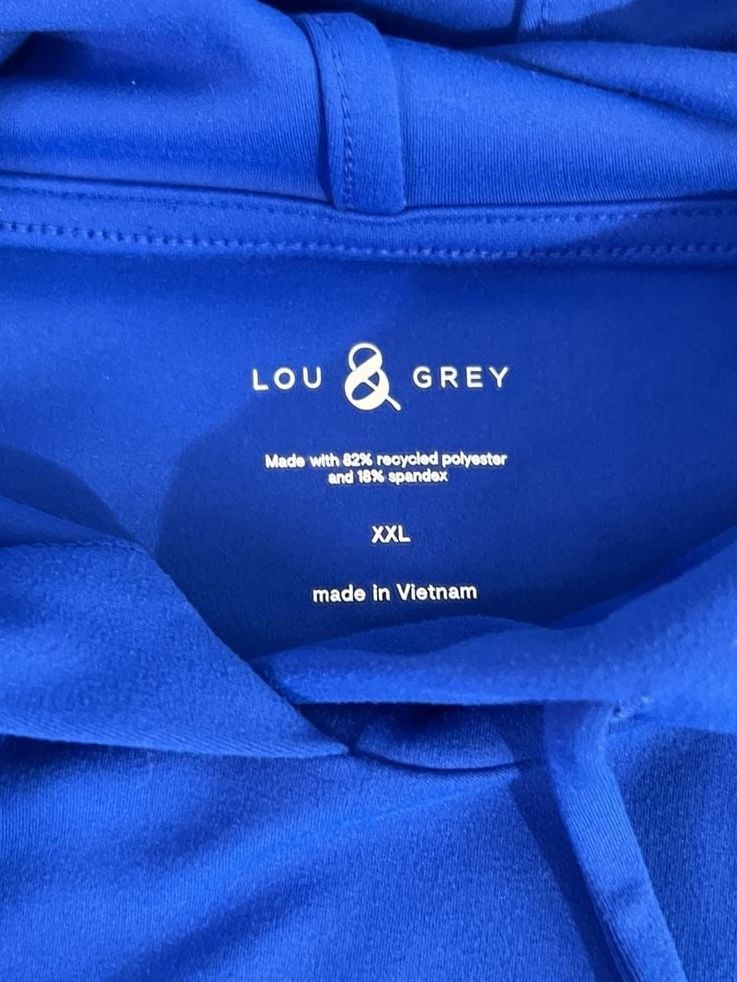 Lou & Grey Hoodie Size XXL Royal Blue Long Sleeve Pullover 3
