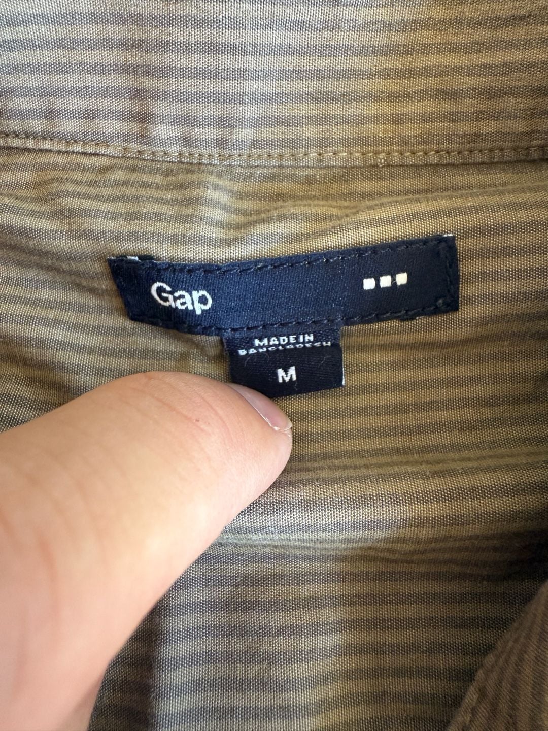 Gap Long Sleeve Button Up Shirt Size M Striped Gray Pocket Casual 3