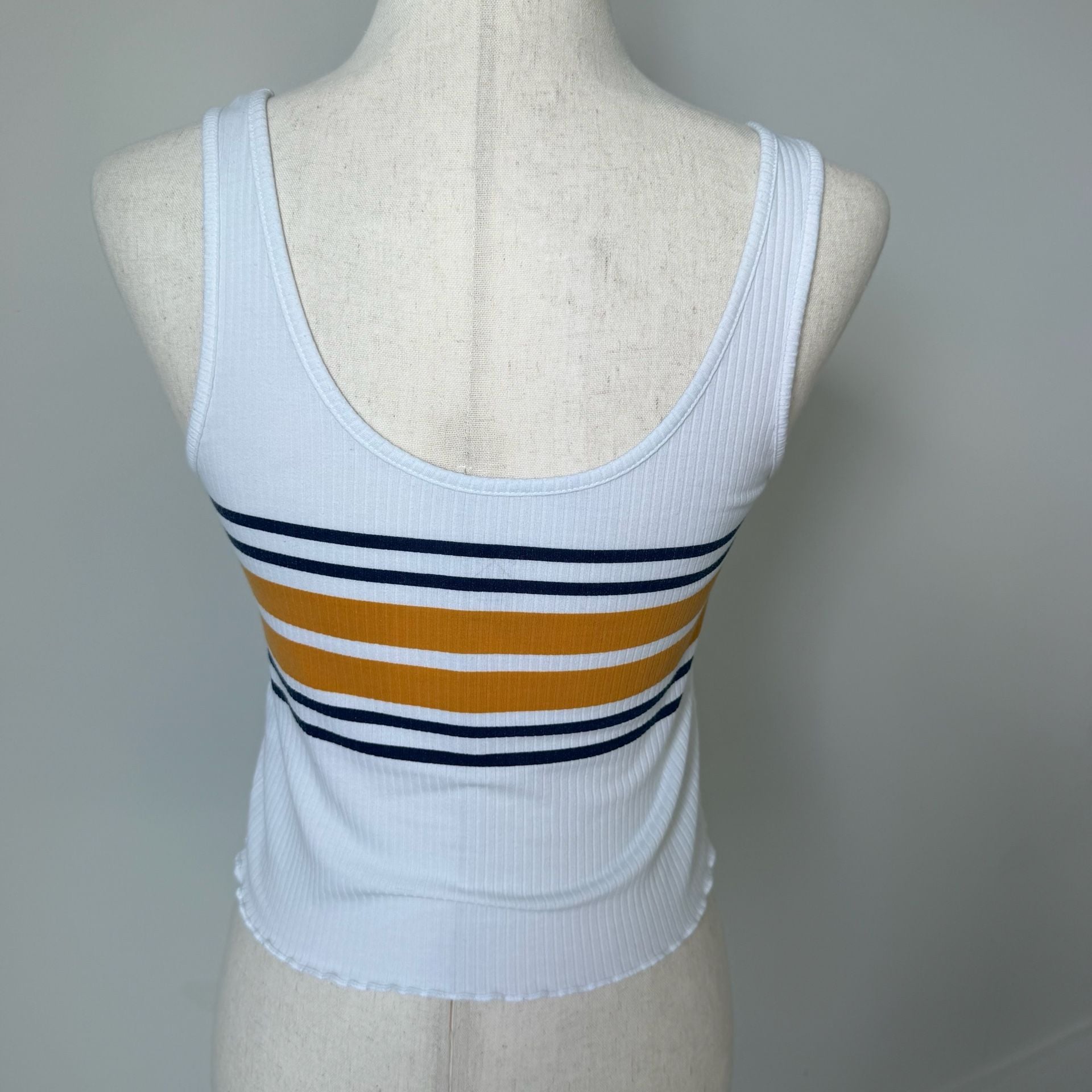 PS Basics by Pacsun Tank Top Size S Striped Ribbed Crop 3