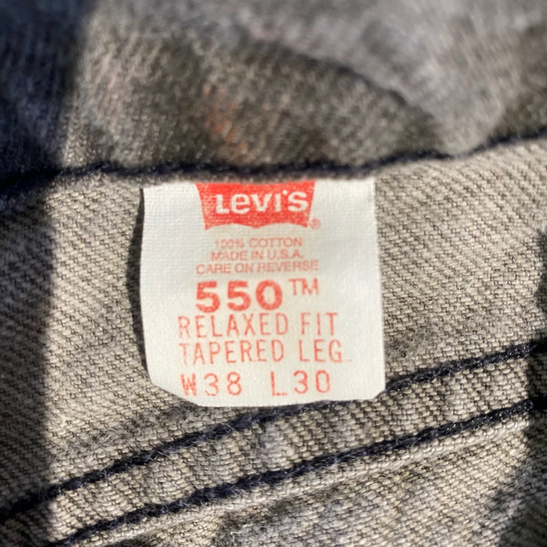 90s Levi'S 550 Relaxed Fit Tapered Leg Jeans W38 L30 Gray Vintage Denim 4