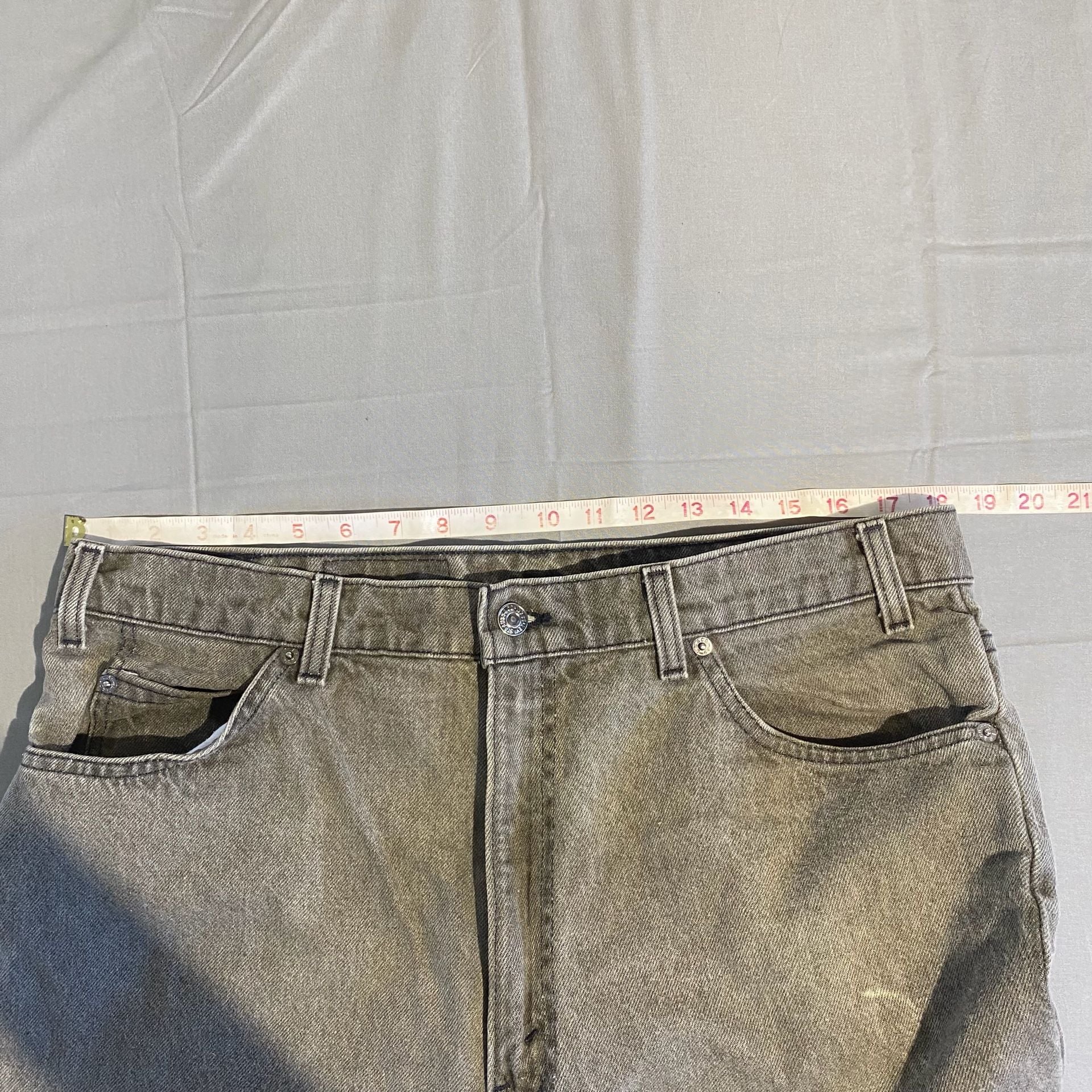90s Levi'S 550 Relaxed Fit Tapered Leg Jeans W38 L30 Gray Vintage Denim 5