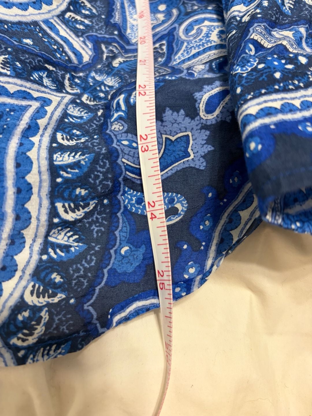 Ralph Lauren Paisley Office Button-Down Shirt Size XS Blue Cotton Silk 5