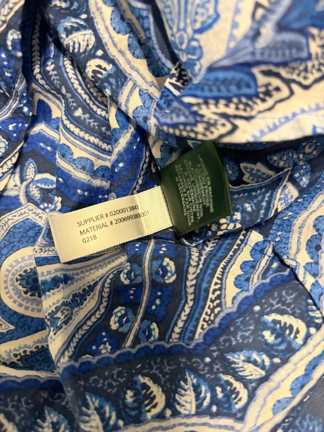 Ralph Lauren Paisley Office Button-Down Shirt Size XS Blue Cotton Silk 7