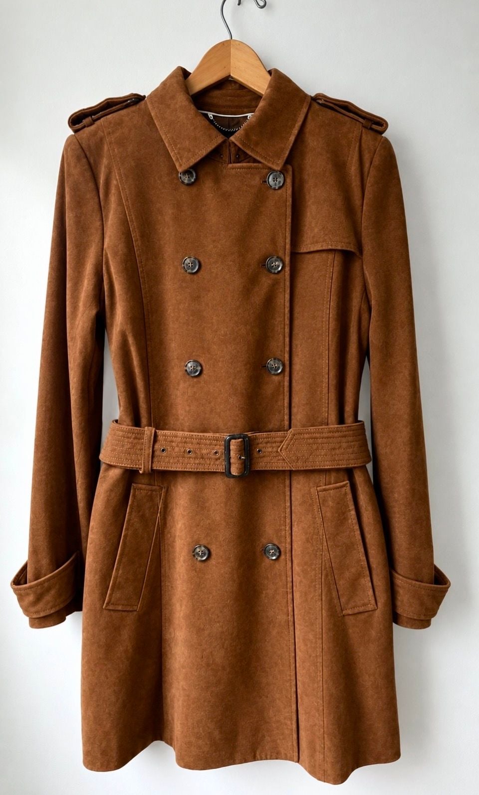 Genuine Goat Suede Trench Coat for Women 3
