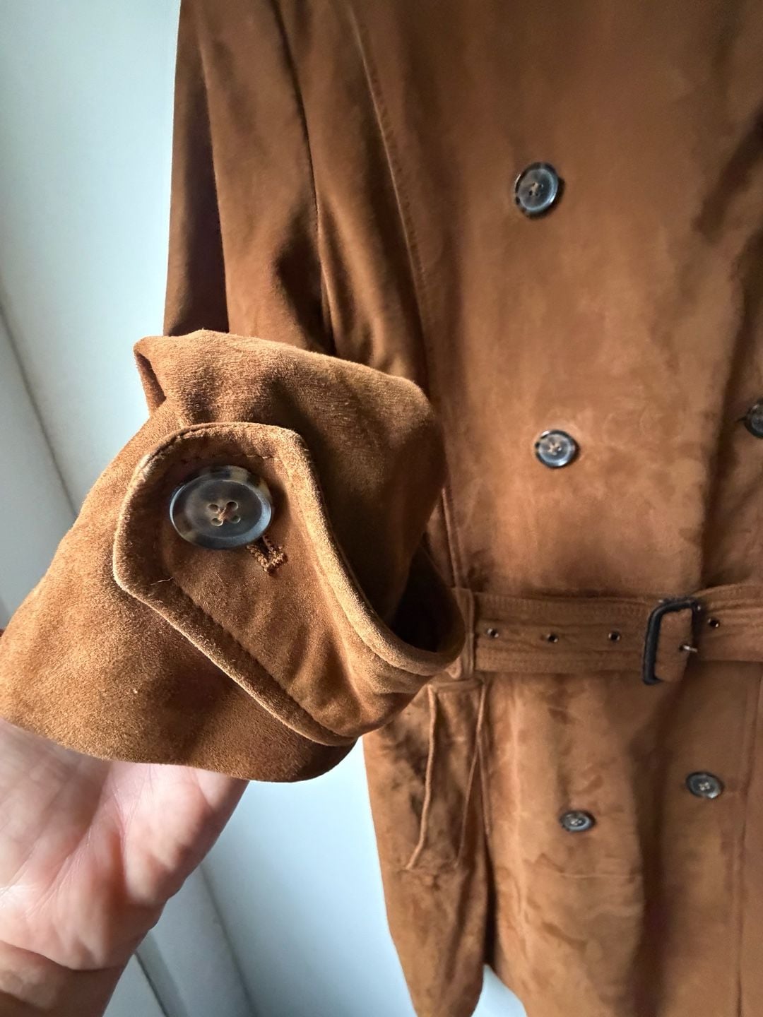 Genuine Goat Suede Trench Coat for Women 8