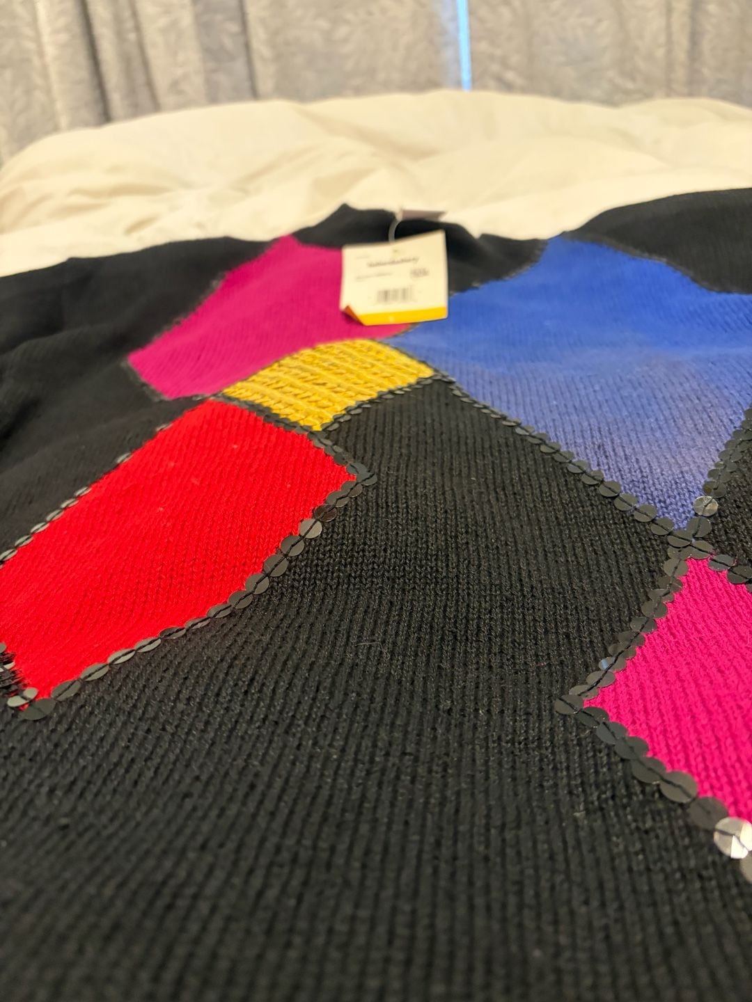 Haberdashery Holiday Jewels Sweater Size L Black Multi Sequin Grandmacore 7