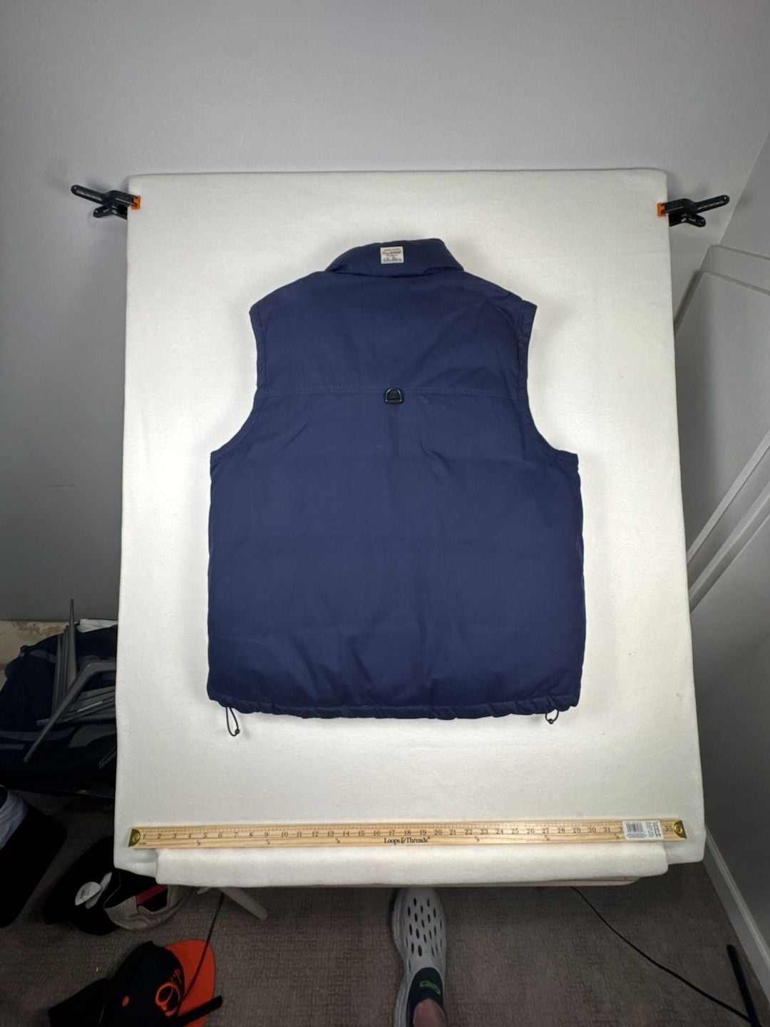 Eddie Bauer Goose Down Puffer Vest Size L Blue Utility Cargo 7