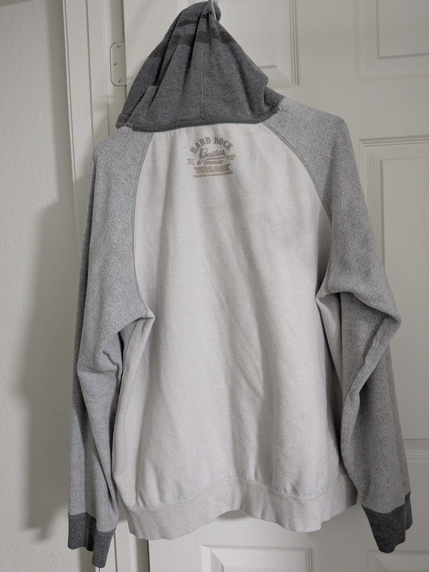 Hard Rock Cafe Orlando Hoodie Gray Raglan Sweatshirt 7