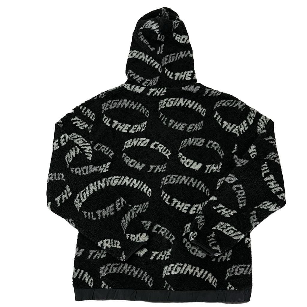 Santa Cruz Absolute Zip Jacket Black Sherpa Fleece Hoodie Mens size L 3