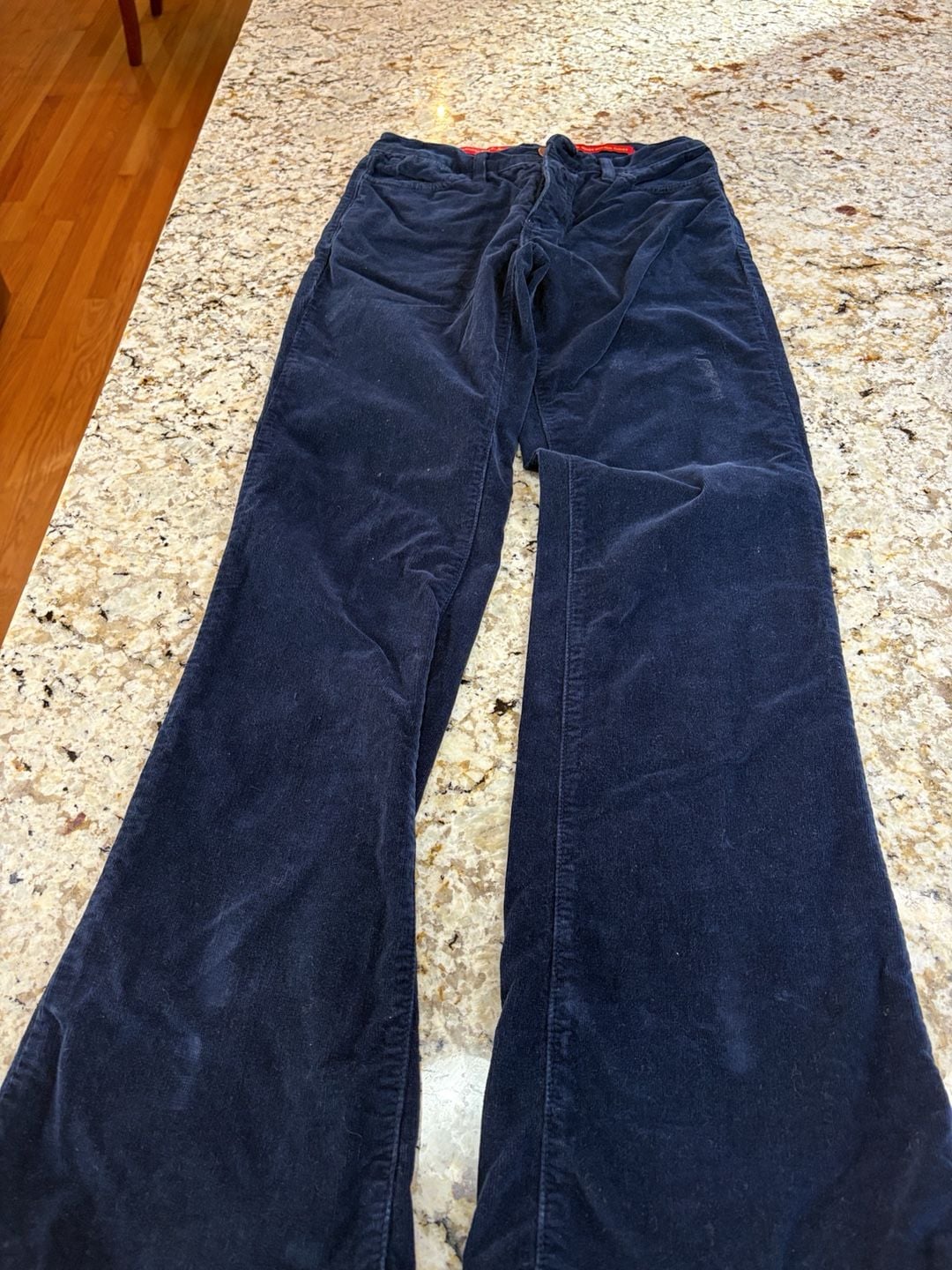 NYDJ Tummy Tuck Jeans Corduroy Pants Size 12 Navy Blue Bootcut 1