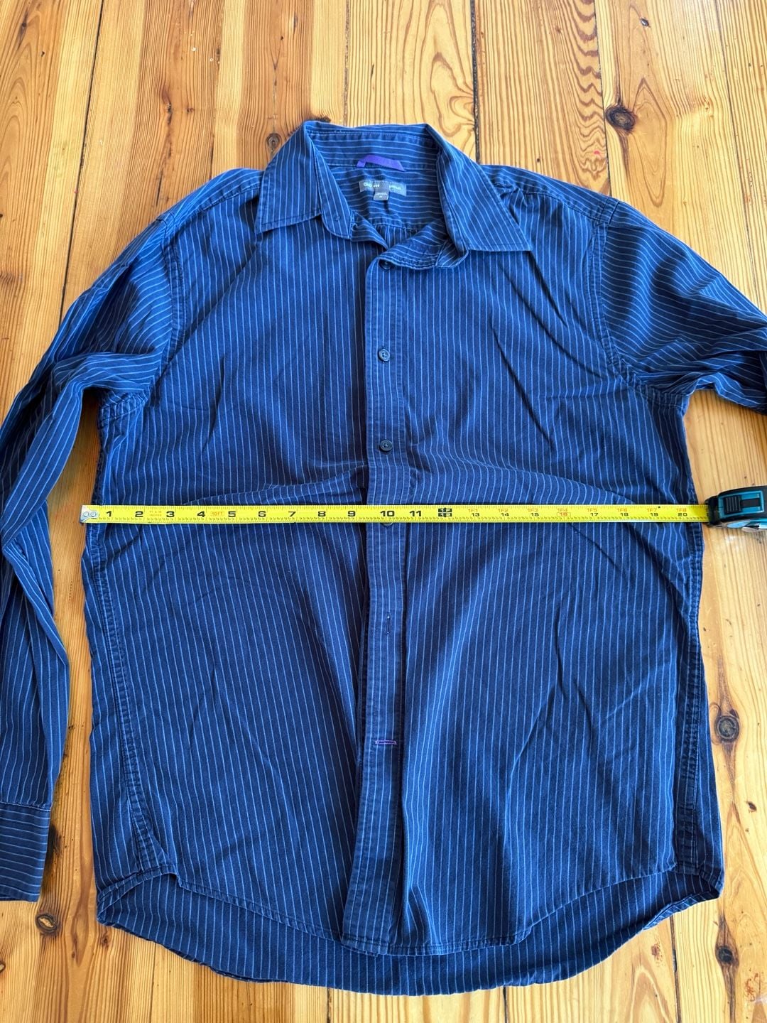 Gap Premium Long Sleeve Button Down Shirt Size M Blue Striped 5