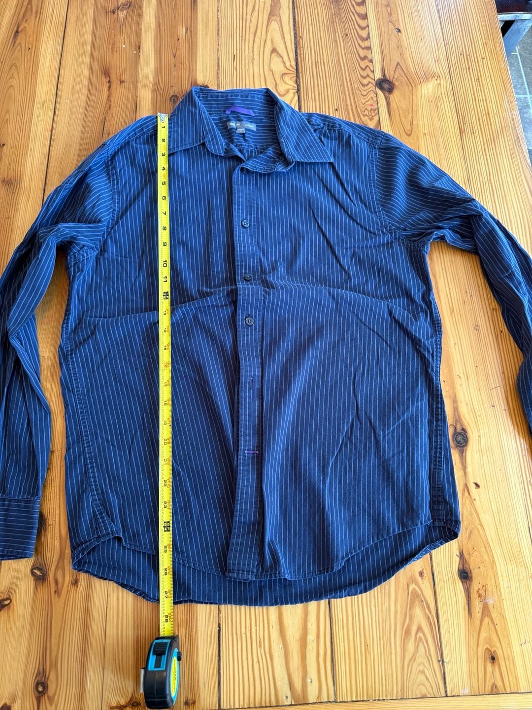 Gap Premium Long Sleeve Button Down Shirt Size M Blue Striped 6