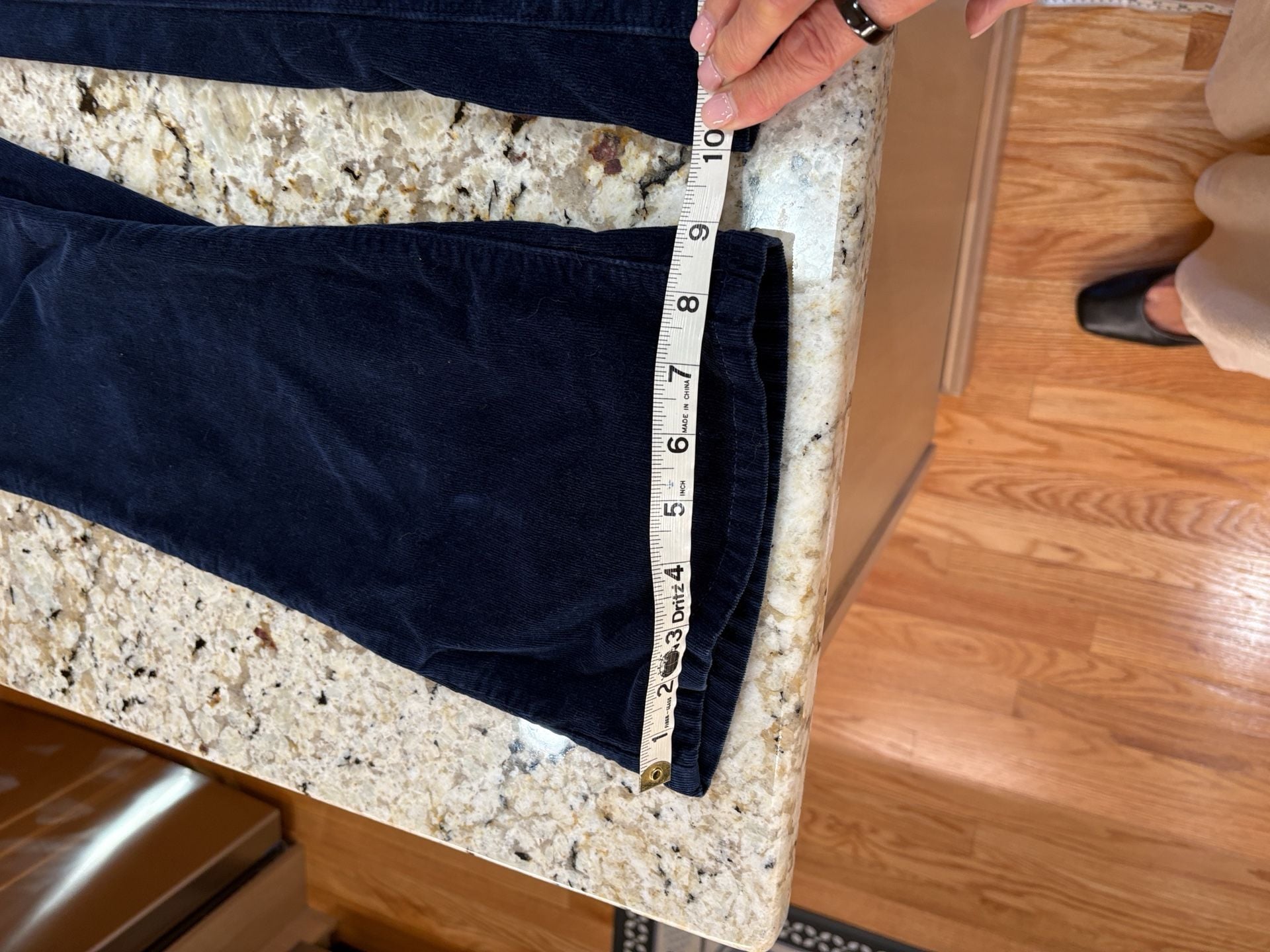NYDJ Tummy Tuck Jeans Corduroy Pants Size 12 Navy Blue Bootcut 2
