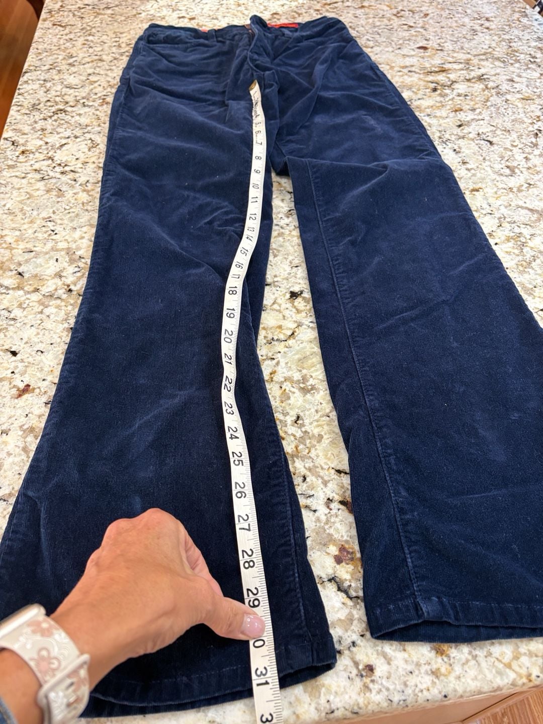 NYDJ Tummy Tuck Jeans Corduroy Pants Size 12 Navy Blue Bootcut 3