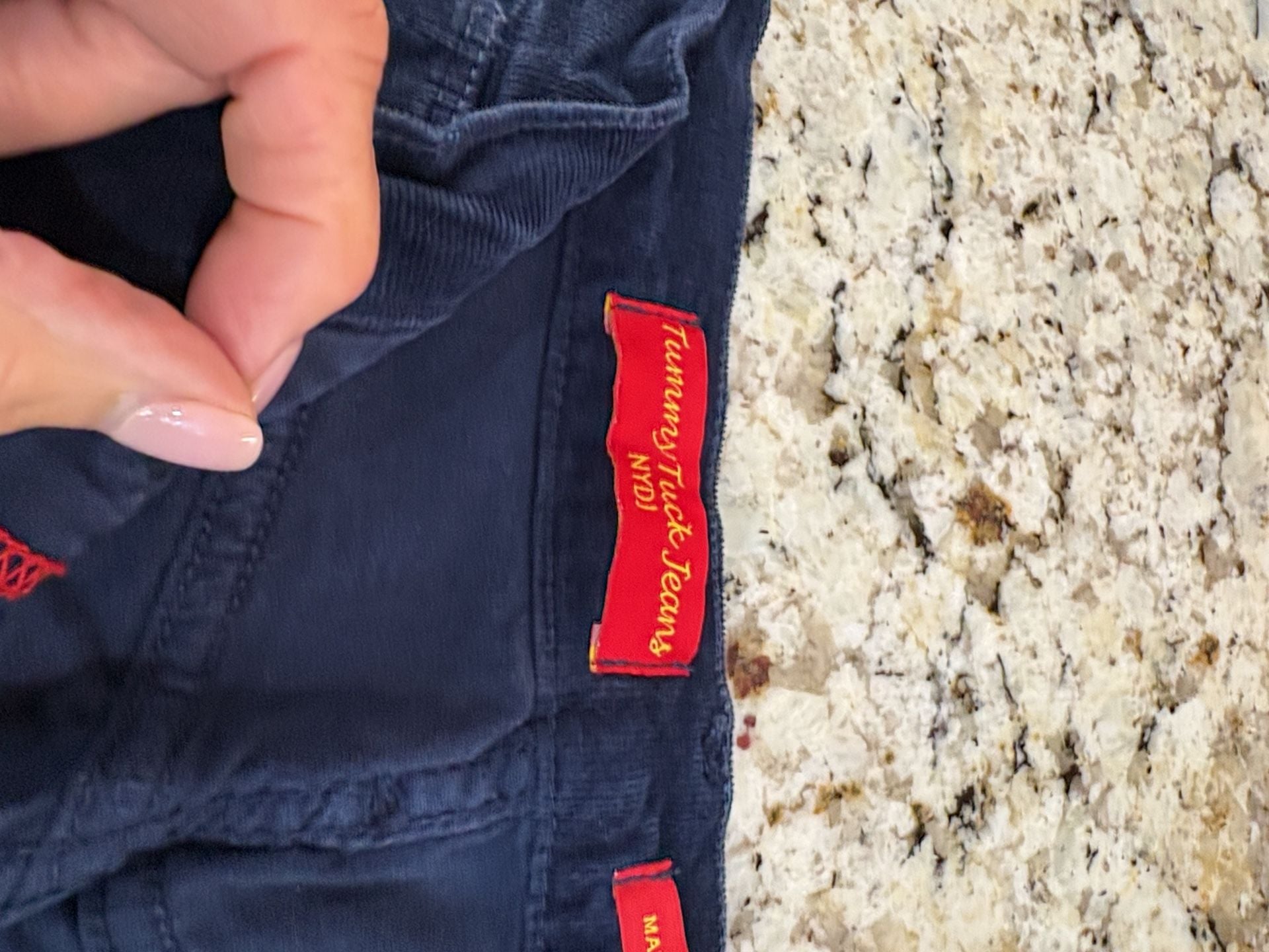 NYDJ Tummy Tuck Jeans Corduroy Pants Size 12 Navy Blue Bootcut 5