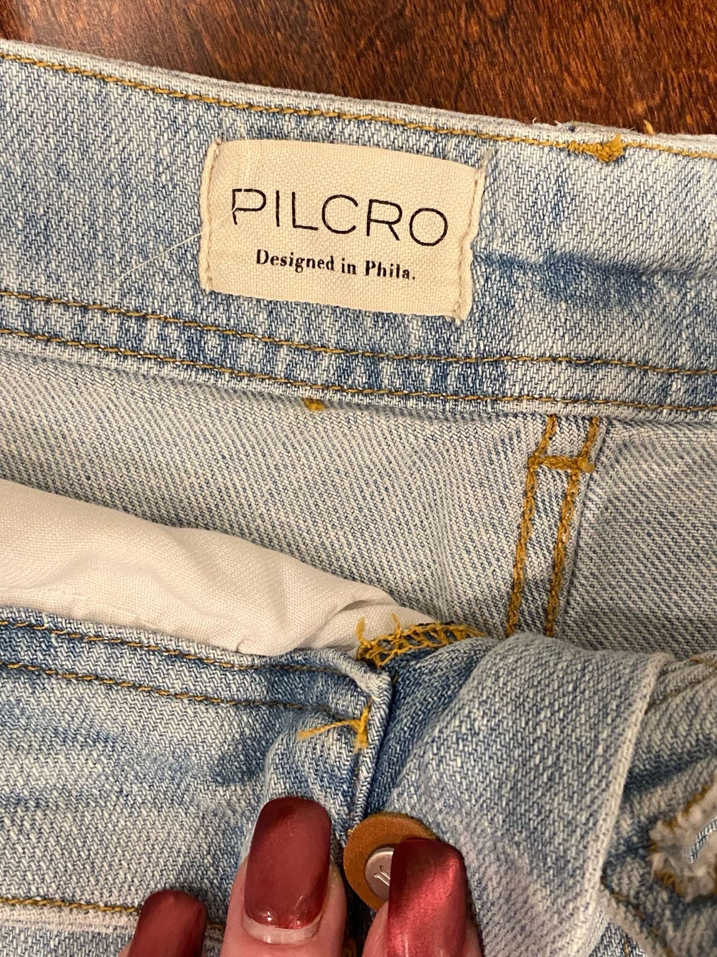 Pilcro Wide Leg Jeans Size 29 Light Wash Denim Raw Hem 11