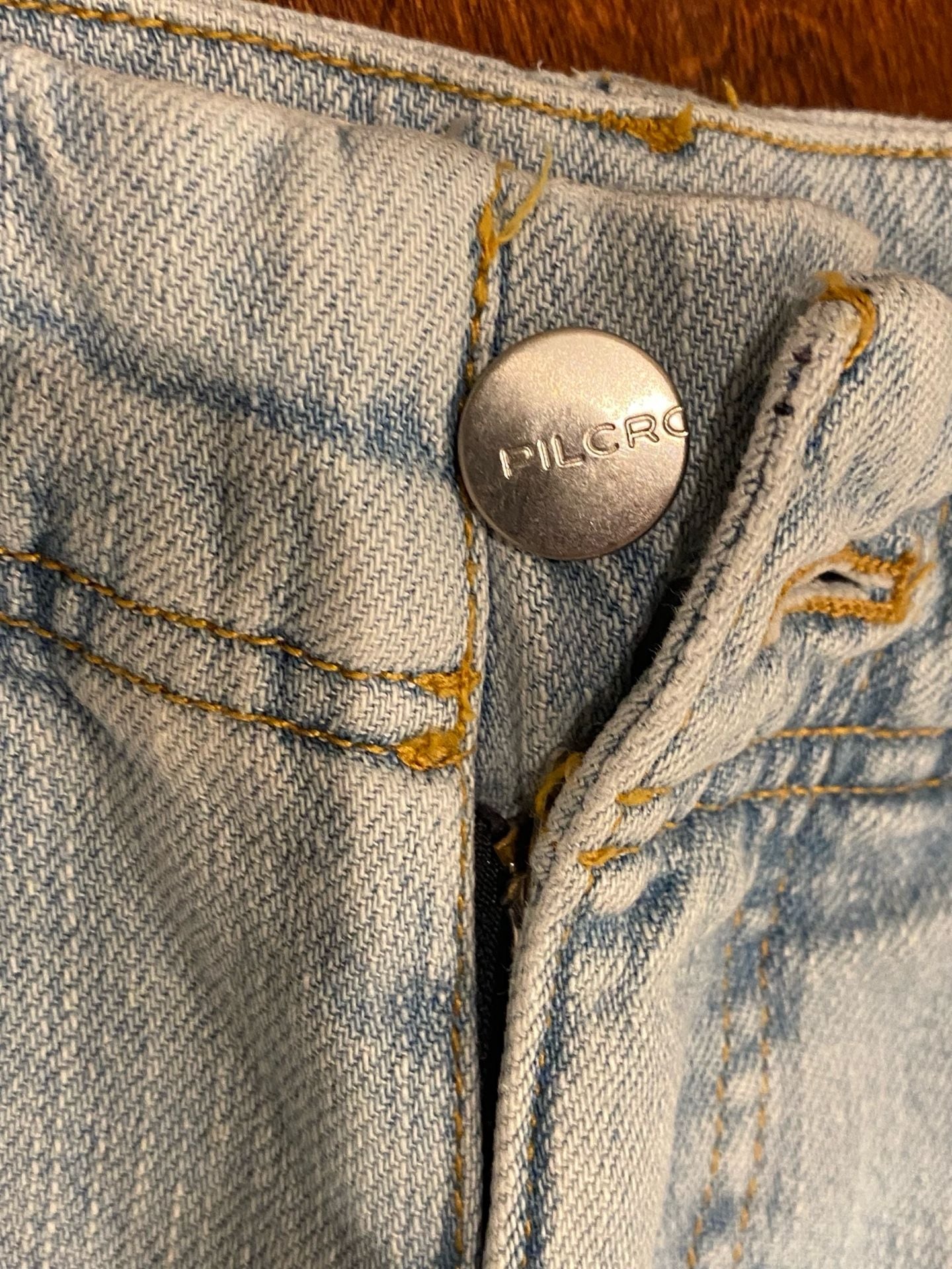 Pilcro Wide Leg Jeans Size 29 Light Wash Denim Raw Hem 12