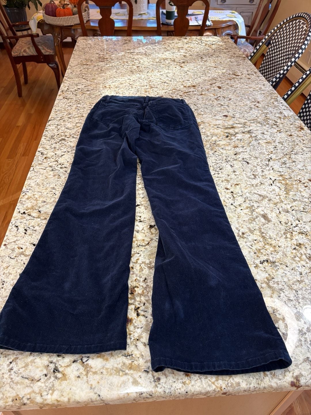 NYDJ Tummy Tuck Jeans Corduroy Pants Size 12 Navy Blue Bootcut 8