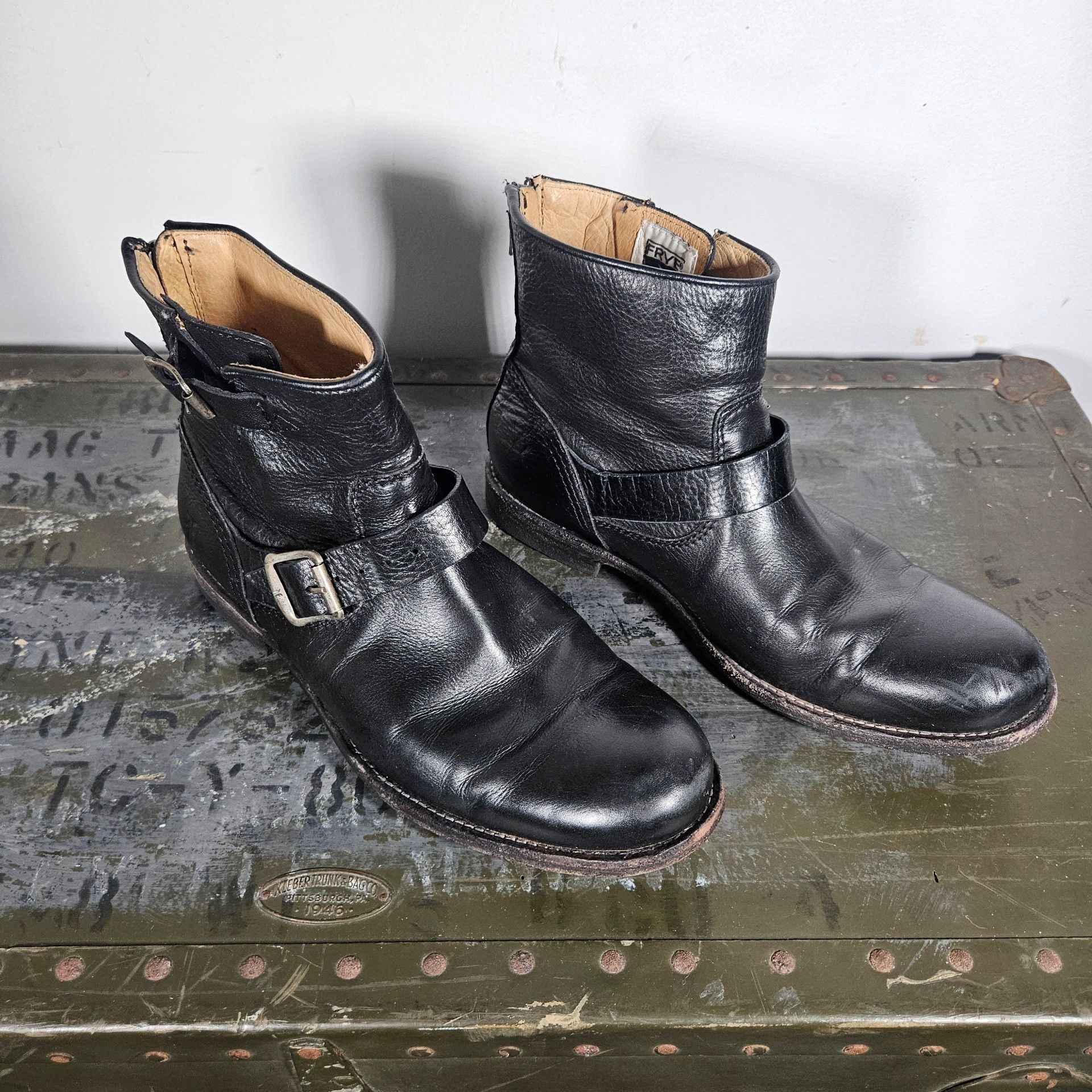 Frye Vicky 6 Inch Harness Leather Motorcycle Engineer Boots 8.5D Black 3
