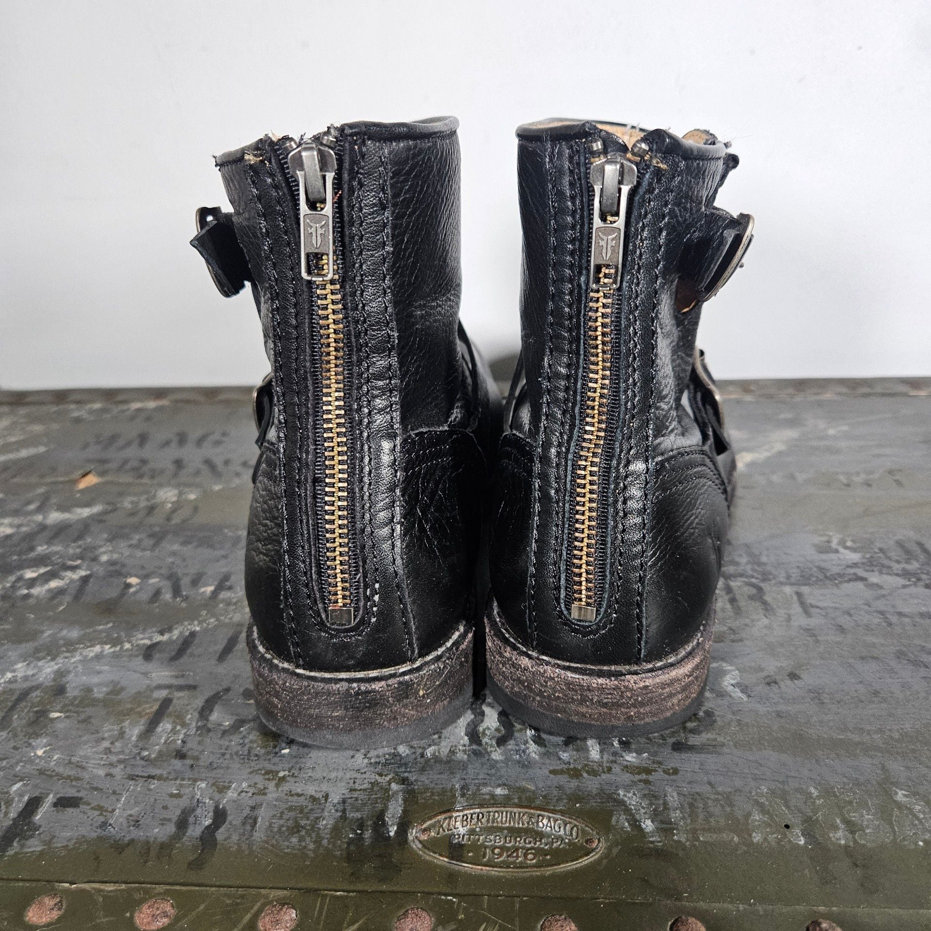 Frye Vicky 6 Inch Harness Leather Motorcycle Engineer Boots 8.5D Black 5
