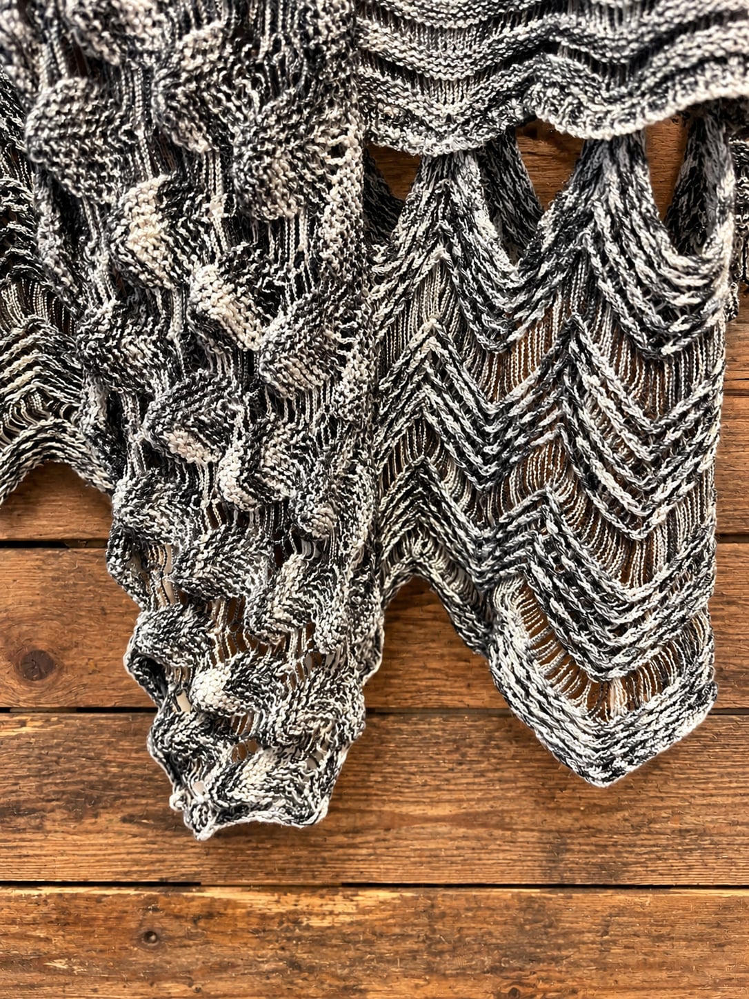 Silomi Marled Open Knit Waterfall Cardigan Boho Drape Sweater L 7