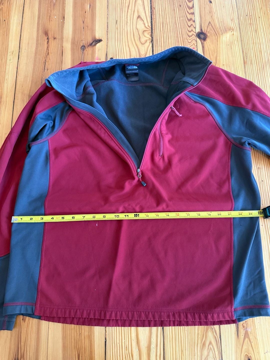 The North Face Fleece 1/2 Zip Pullover Size XL Red Gray 12