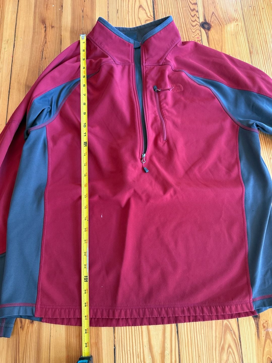 The North Face Fleece 1/2 Zip Pullover Size XL Red Gray 13