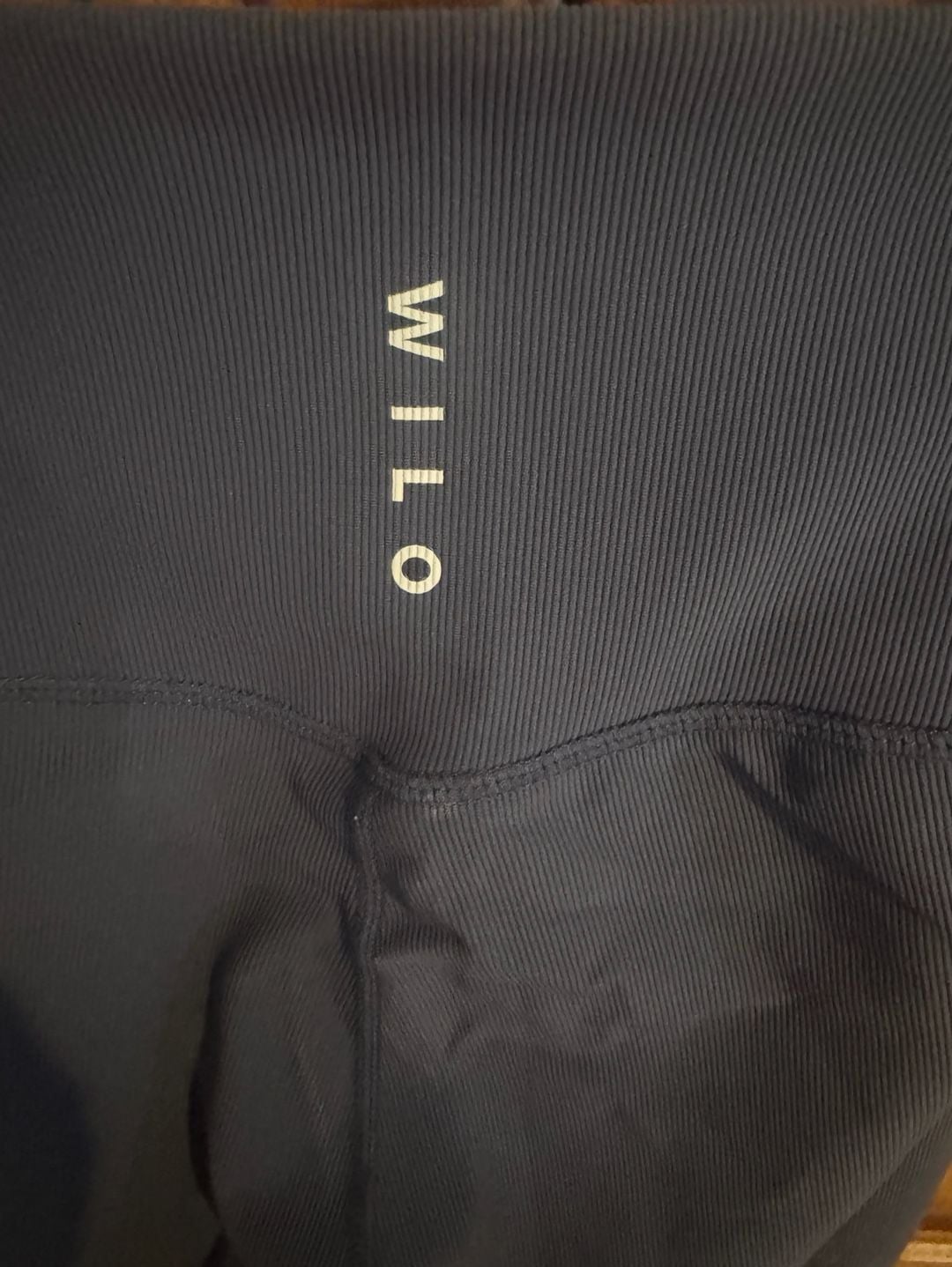 Wilo The Label Leggings Size S Blue Ribbed High Waisted 4